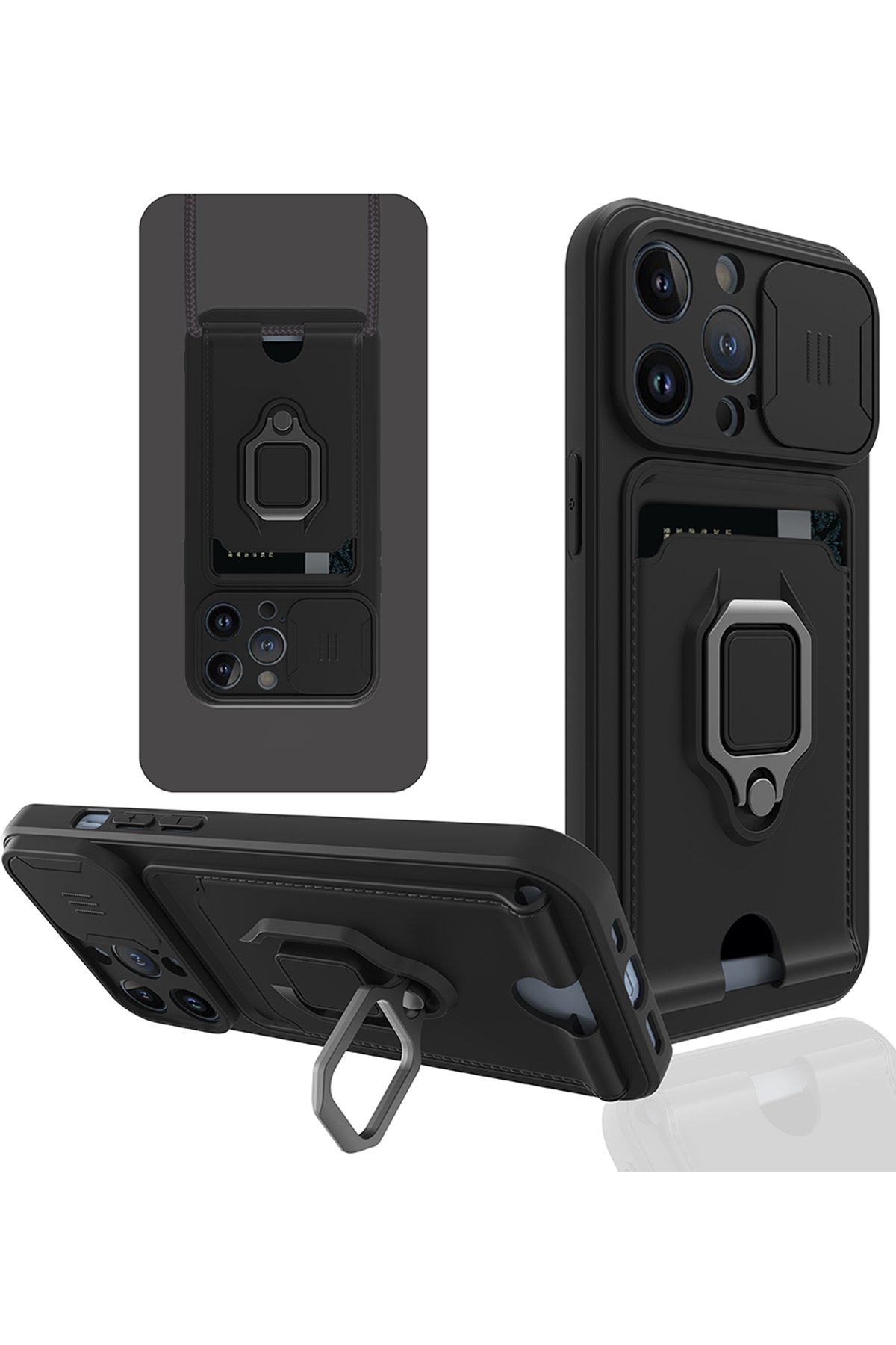 Newface iPhone 14 Pro Max Kılıf Prada Desenli Kapak - Prada Siyah - 2