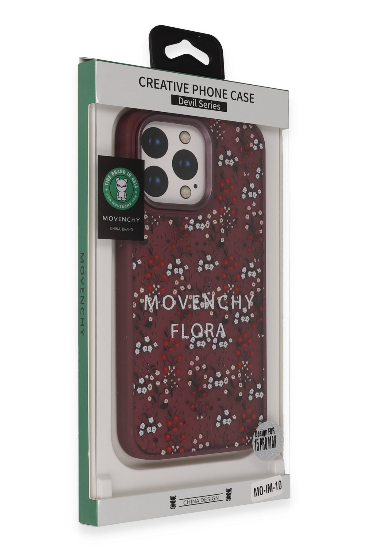 Movenchy iPhone 14 Terra Desenli Kapak - Pembe - 1