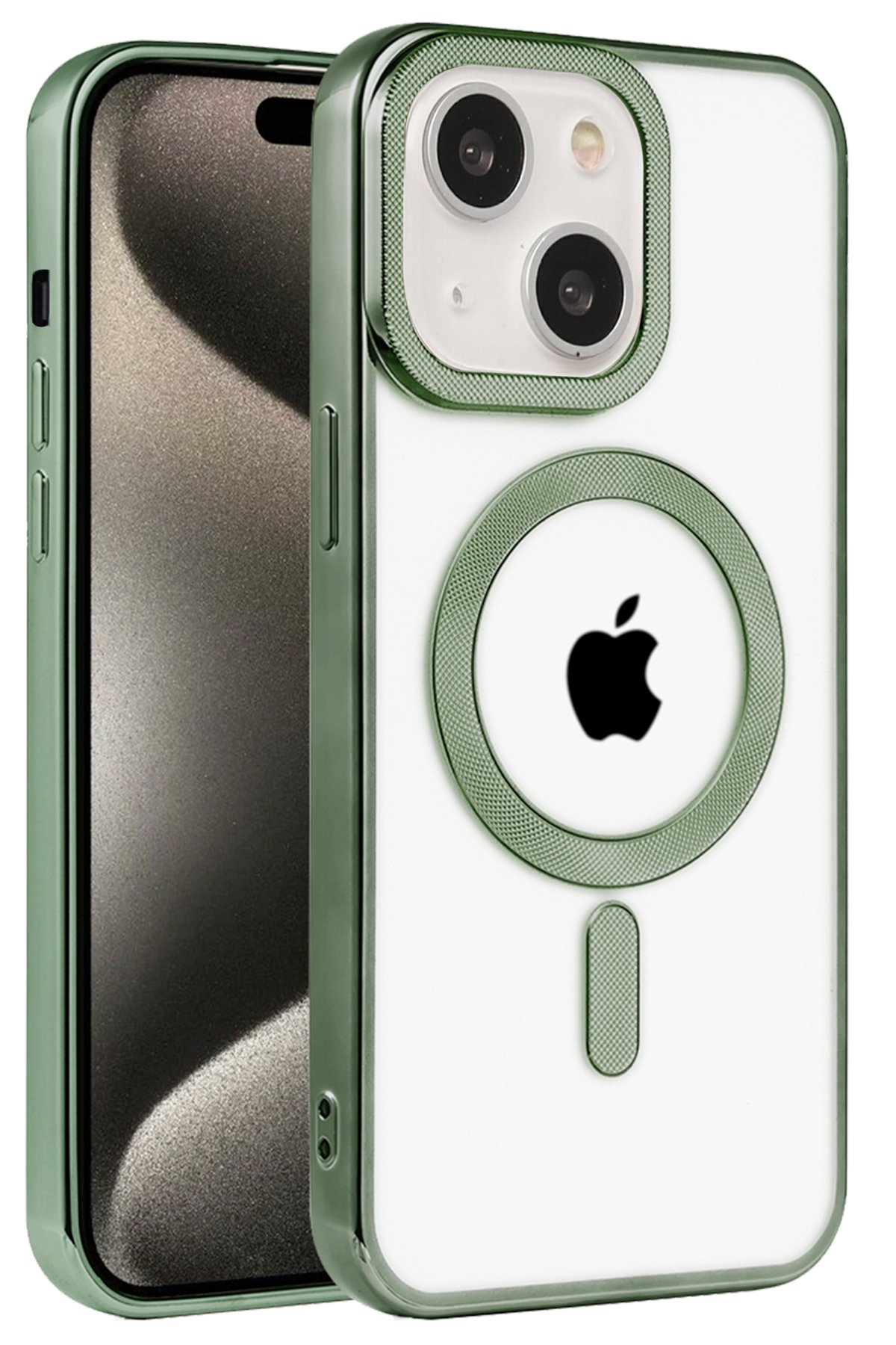 Newface iPhone 15 Kılıf Elegant Kapak - Pudra