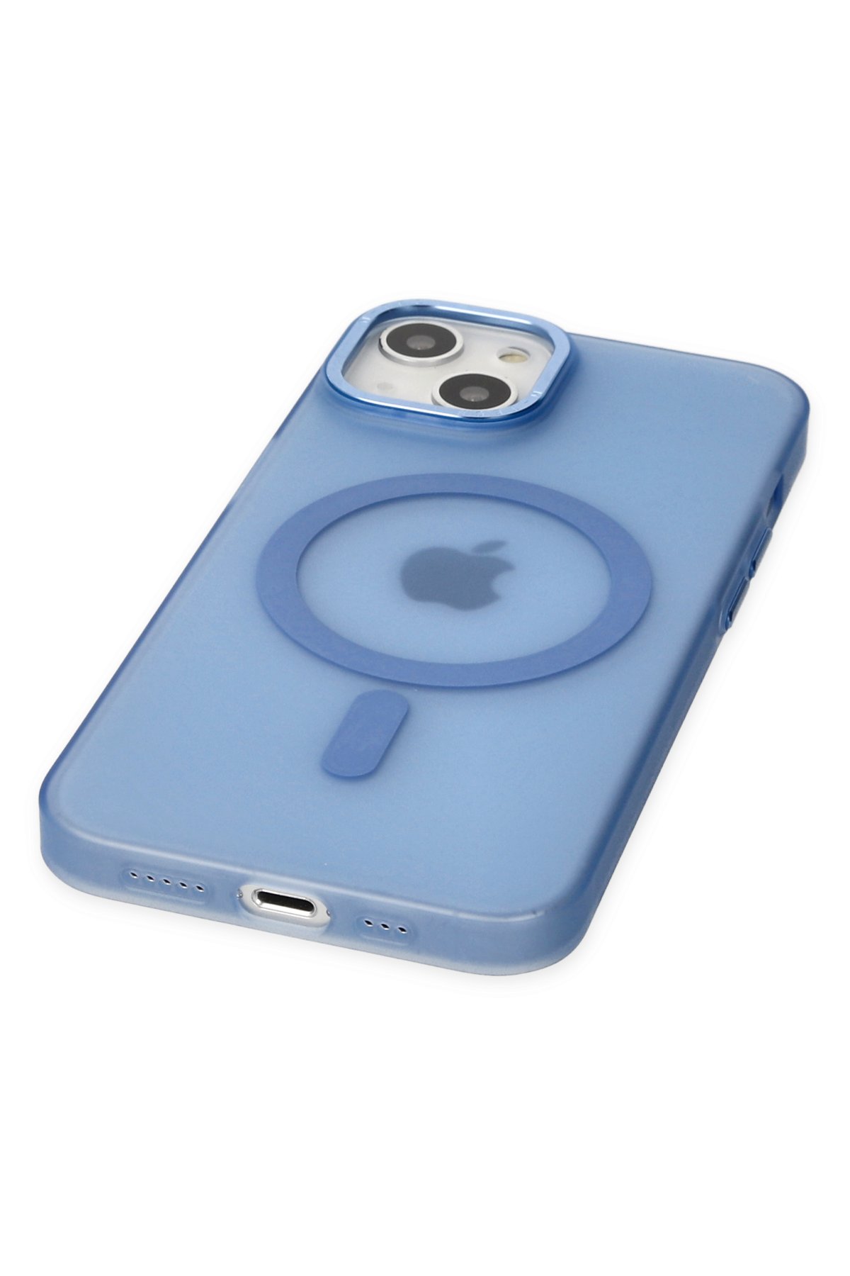 Newface iPhone 15 Kılıf Nano içi Kadife Silikon - Mavi