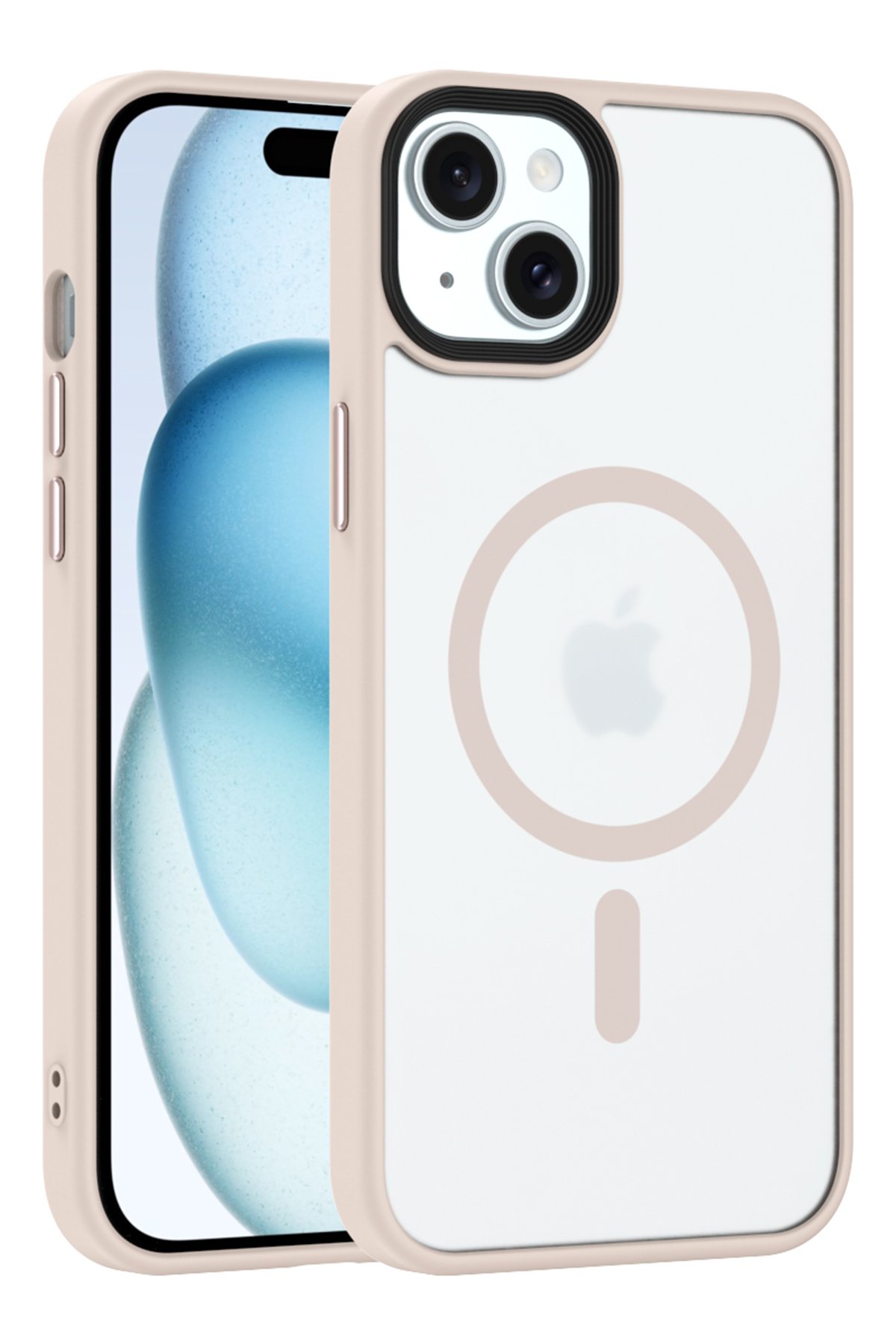 Newface iPhone 15 Plus Kılıf Daisy Simli Magsafe Kapak - Mavi