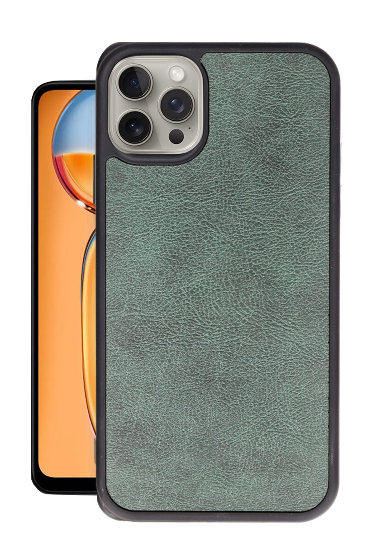 Newface iPhone 15 Pro Kılıf Pars Lens Yüzüklü Silikon - Yeşil