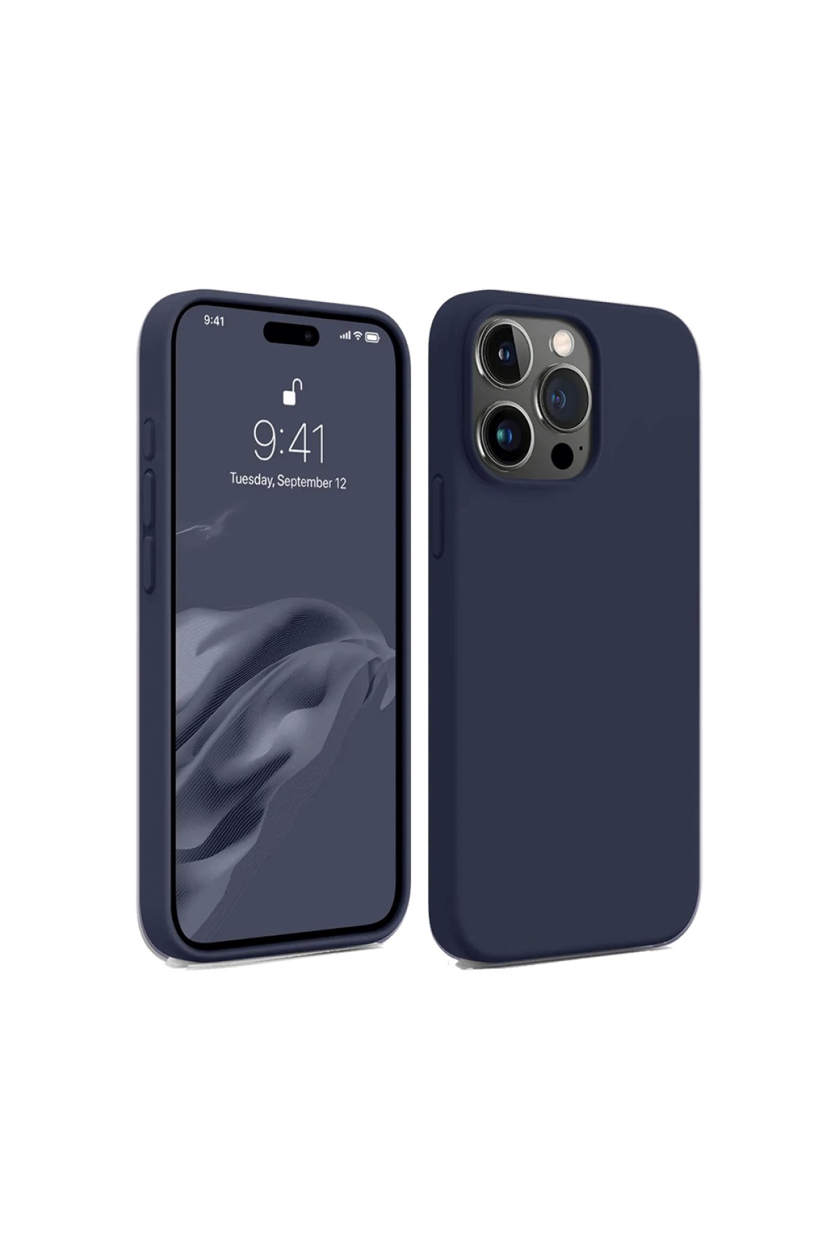 Newface iPhone 15 Pro Kılıf Teleskop Lens Magsafe Silikon Kapak - Lacivert