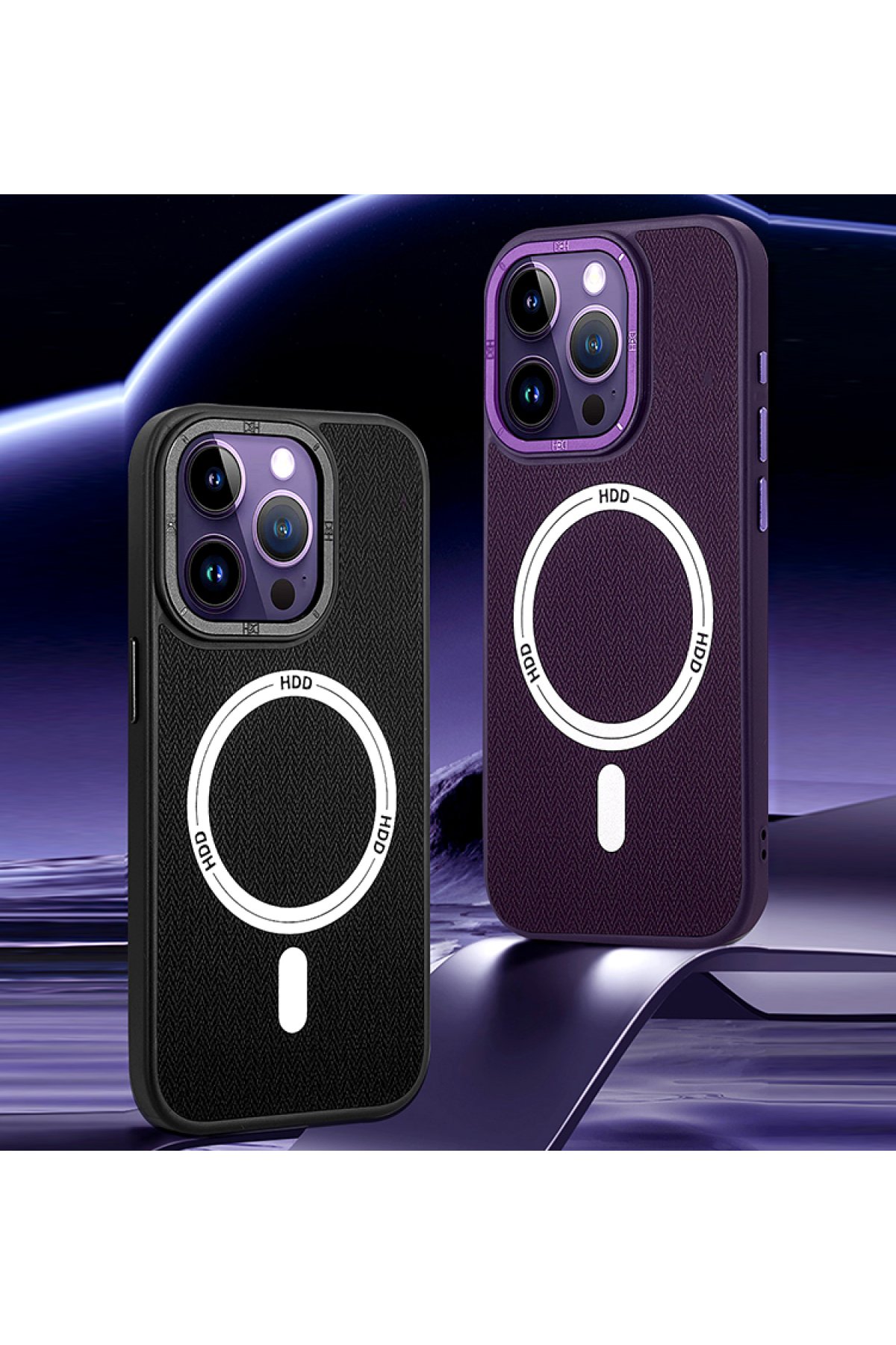 HDD iPhone 15 Pro Kılıf HBC-190 Kolaj Kapak - Kahverengi