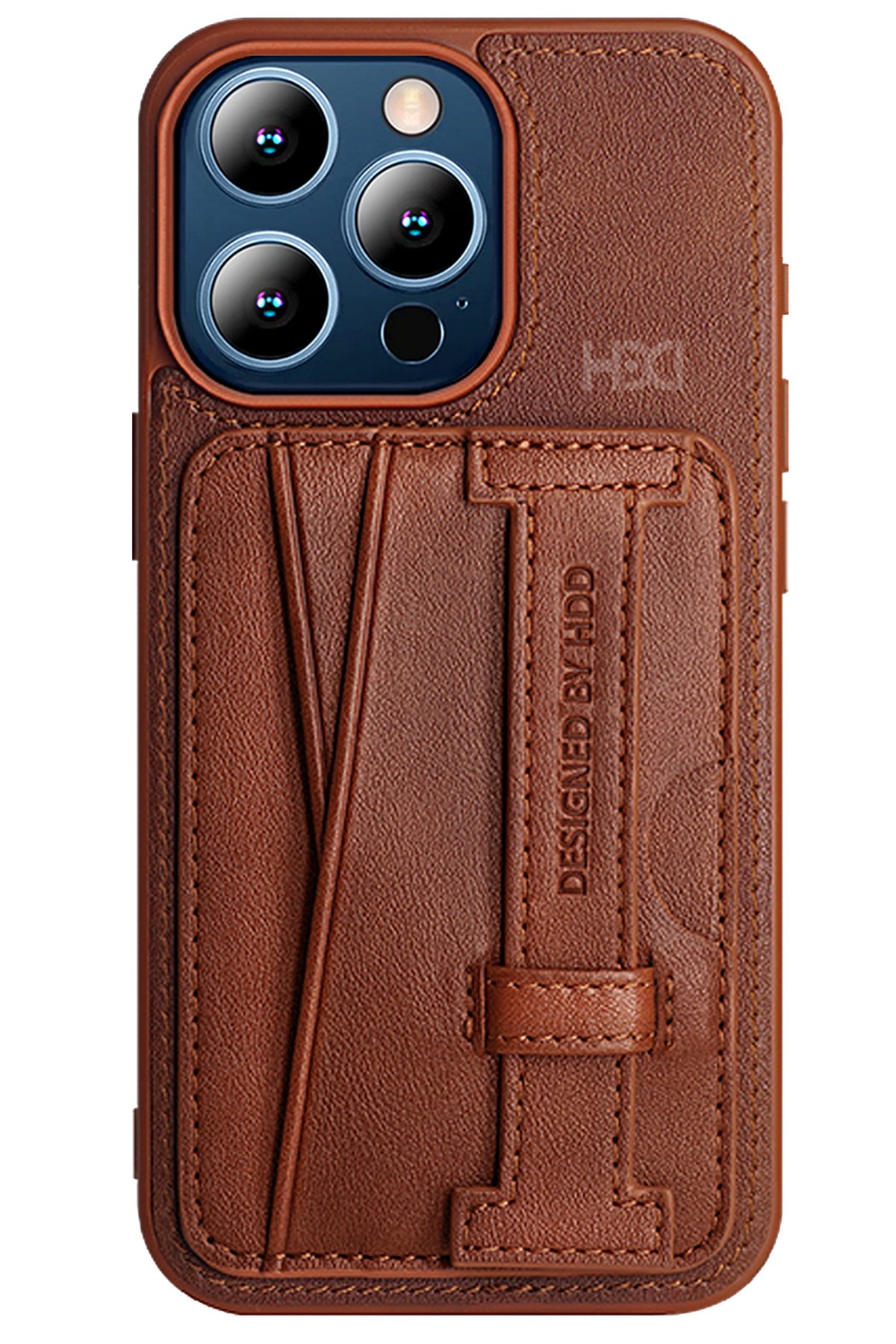 HDD iPhone 15 Pro Kılıf HD Deri Kartvizitli Kapak - Yeşil