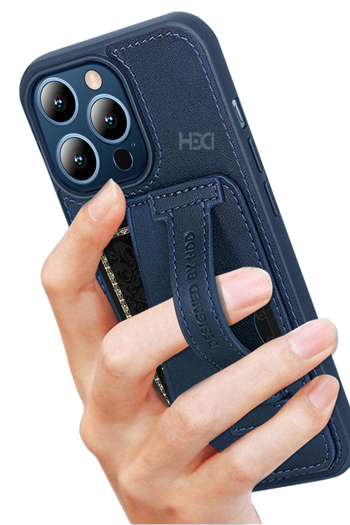 HDD iPhone 15 Pro Kılıf HD Deri Kartvizitli Kapak - Yeşil