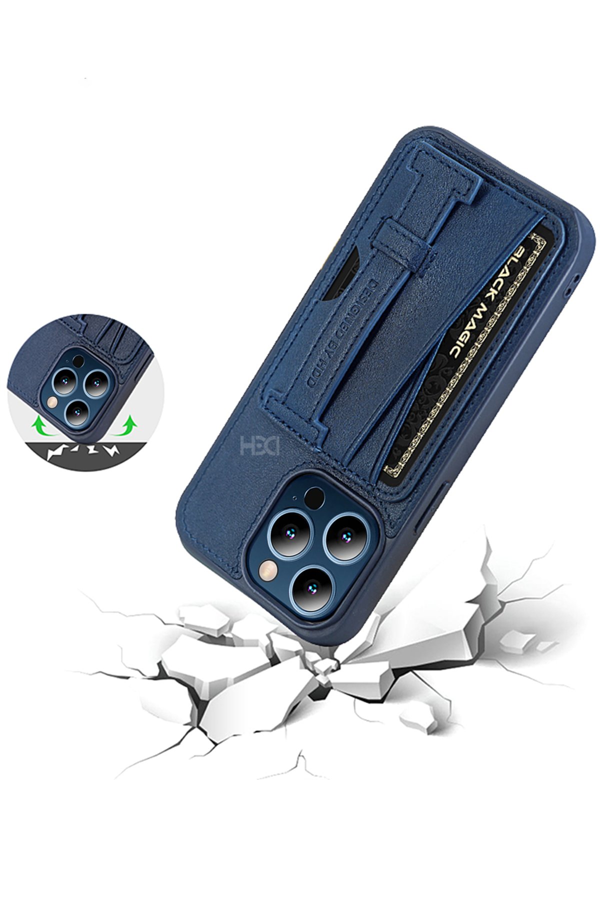 HDD iPhone 15 Pro HBC-239 Colombo Standlı Kapak - Mor