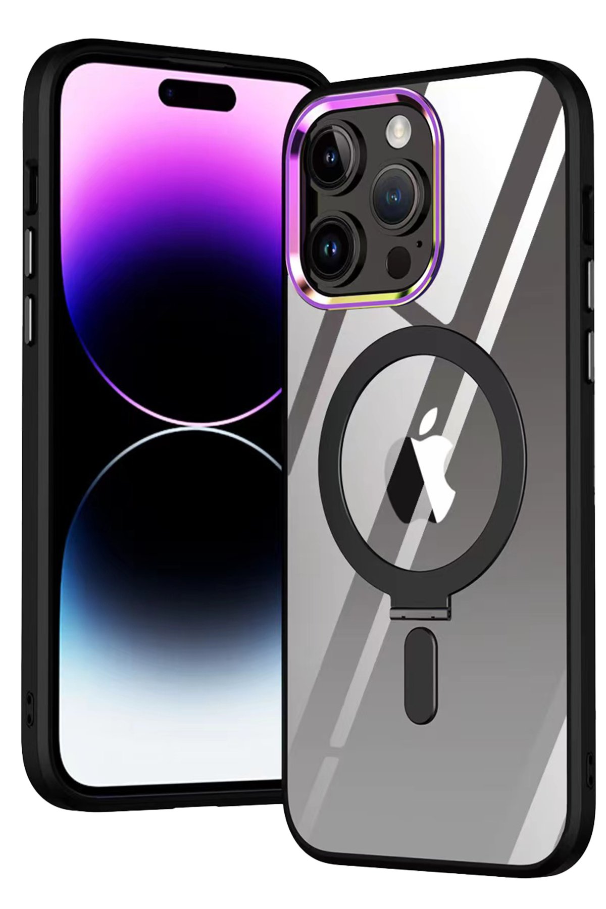 Newface iPhone 15 Pro Kılıf Zuma Kartvizitli Yüzüklü Silikon - Pembe