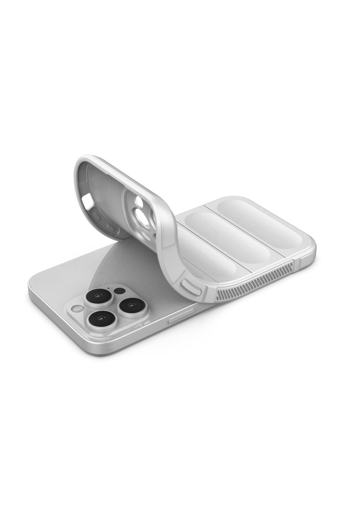 Newface iPhone 15 Pro Kılıf Kross Magneticsafe Kapak - Gümüş