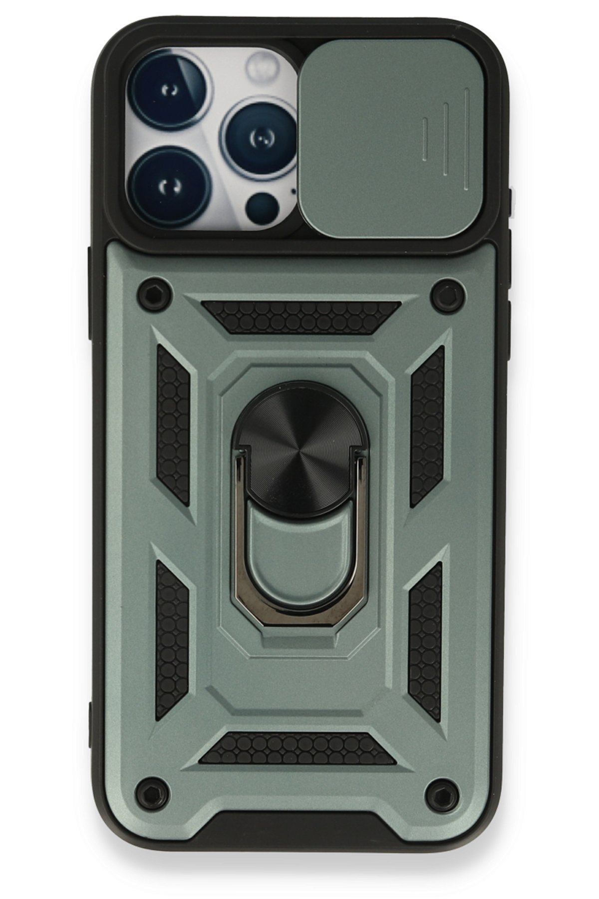 Newface iPhone 15 Pro Kılıf Anka PC Magneticsafe Sert Metal Kapak - Siyah