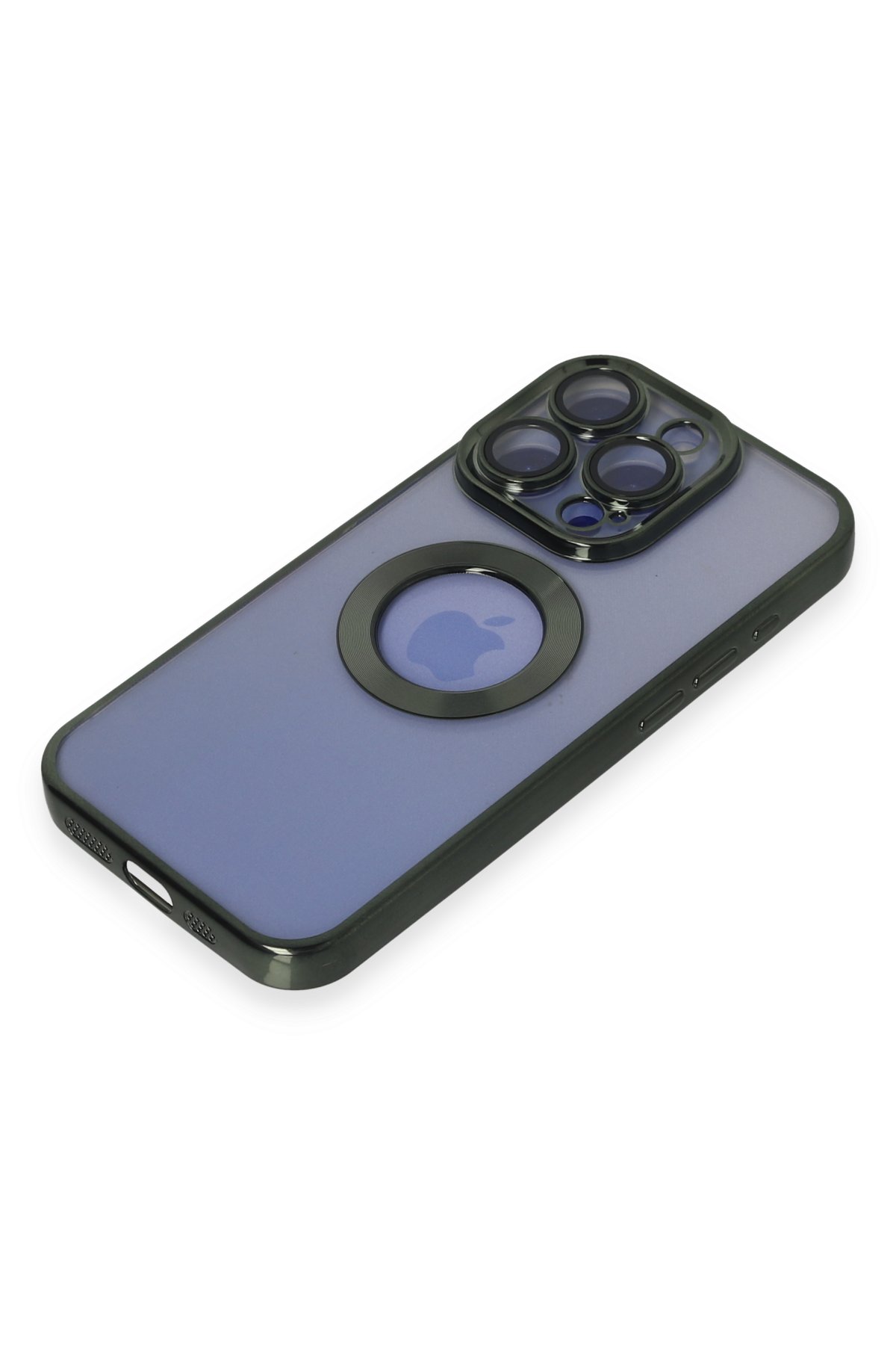 Newface iPhone 15 Pro Kılıf Teleskop Lens Magsafe Silikon Kapak - Lacivert
