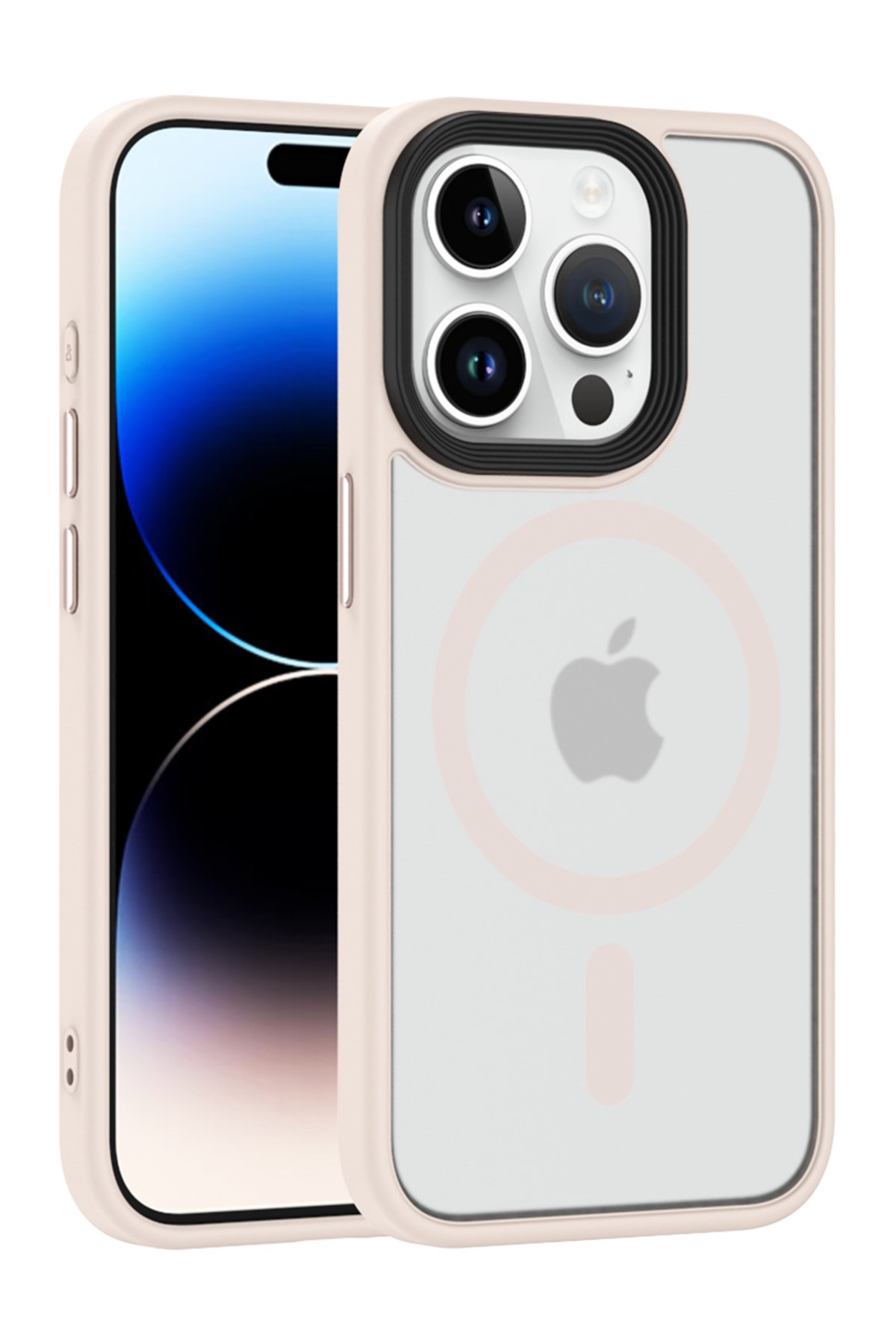 Newface iPhone 15 Pro Kılıf Boyi Magsafe Silikon Kapak - Siyah