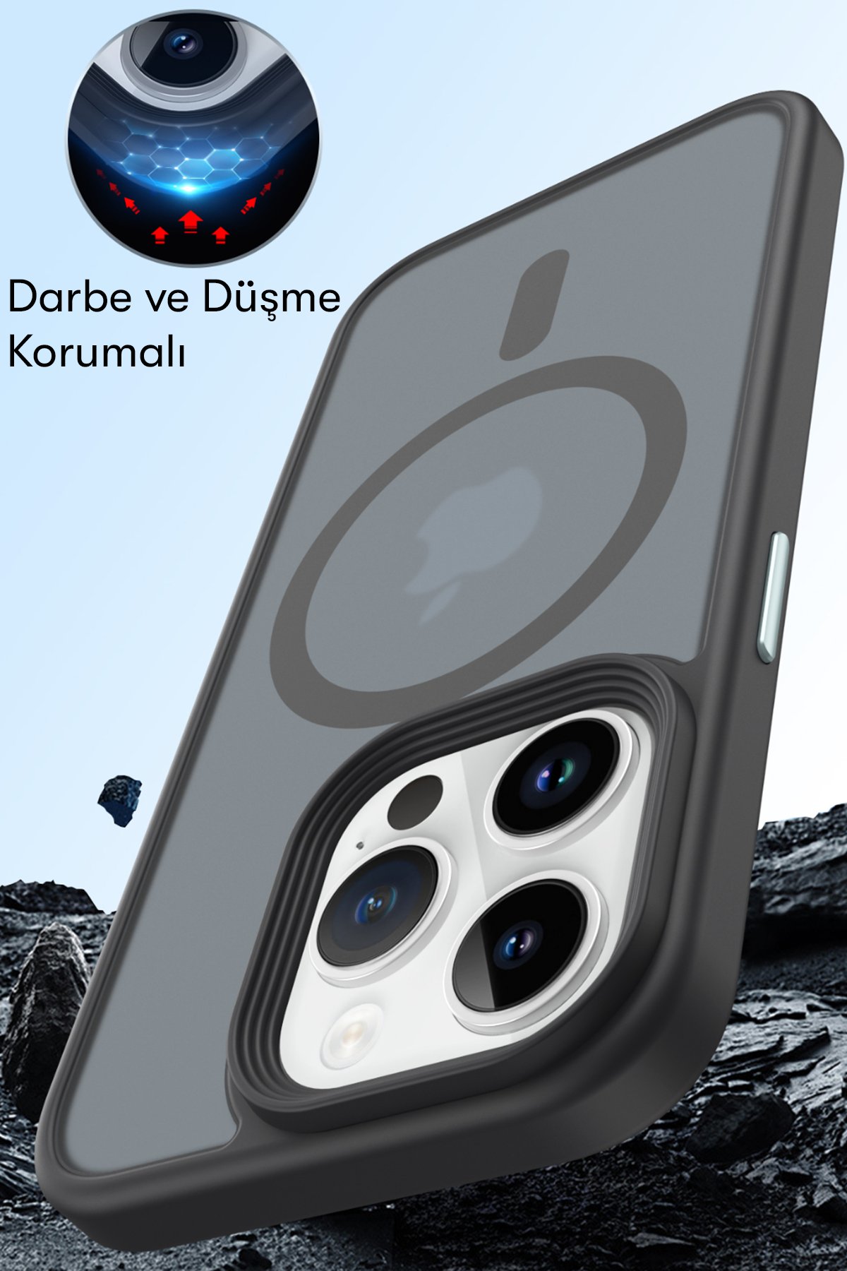 Newface iPhone 15 Pro Kılıf Lodos Magneticsafe Mat Kapak - Mor