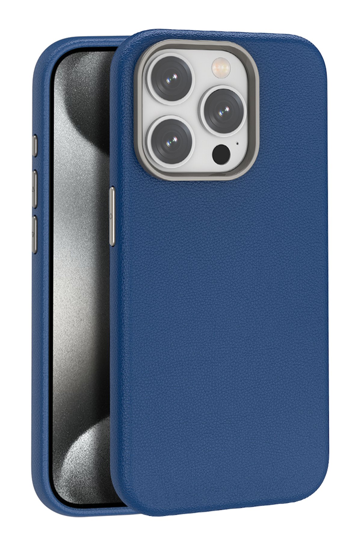 Joko iPhone 15 Pro Metal Bumper Mat Kapak - Lacivert