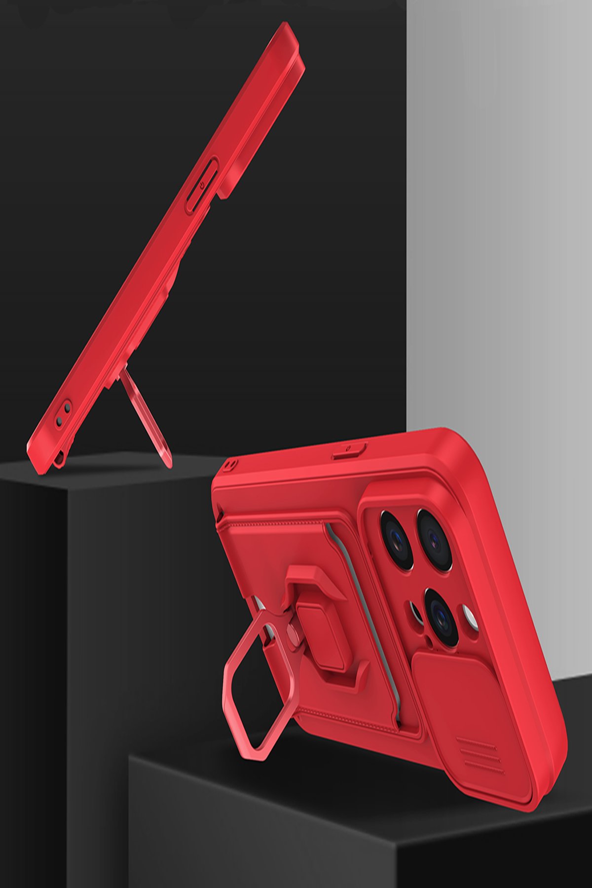 Newface iPhone 15 Pro Kılıf Mudo Magneticsafe Standlı Kapak - Siyah