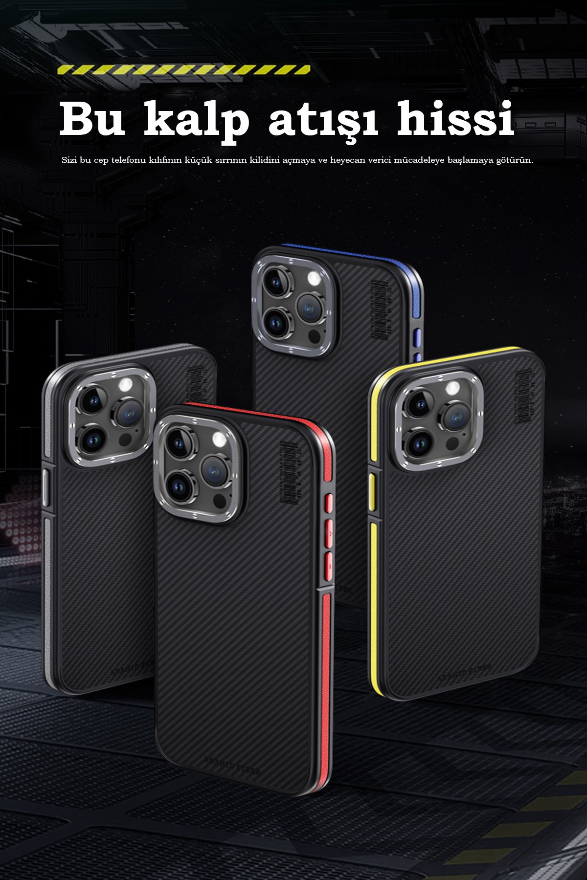 Joko iPhone 15 Pro Max Metal Bumper Mat Kapak - Siyah