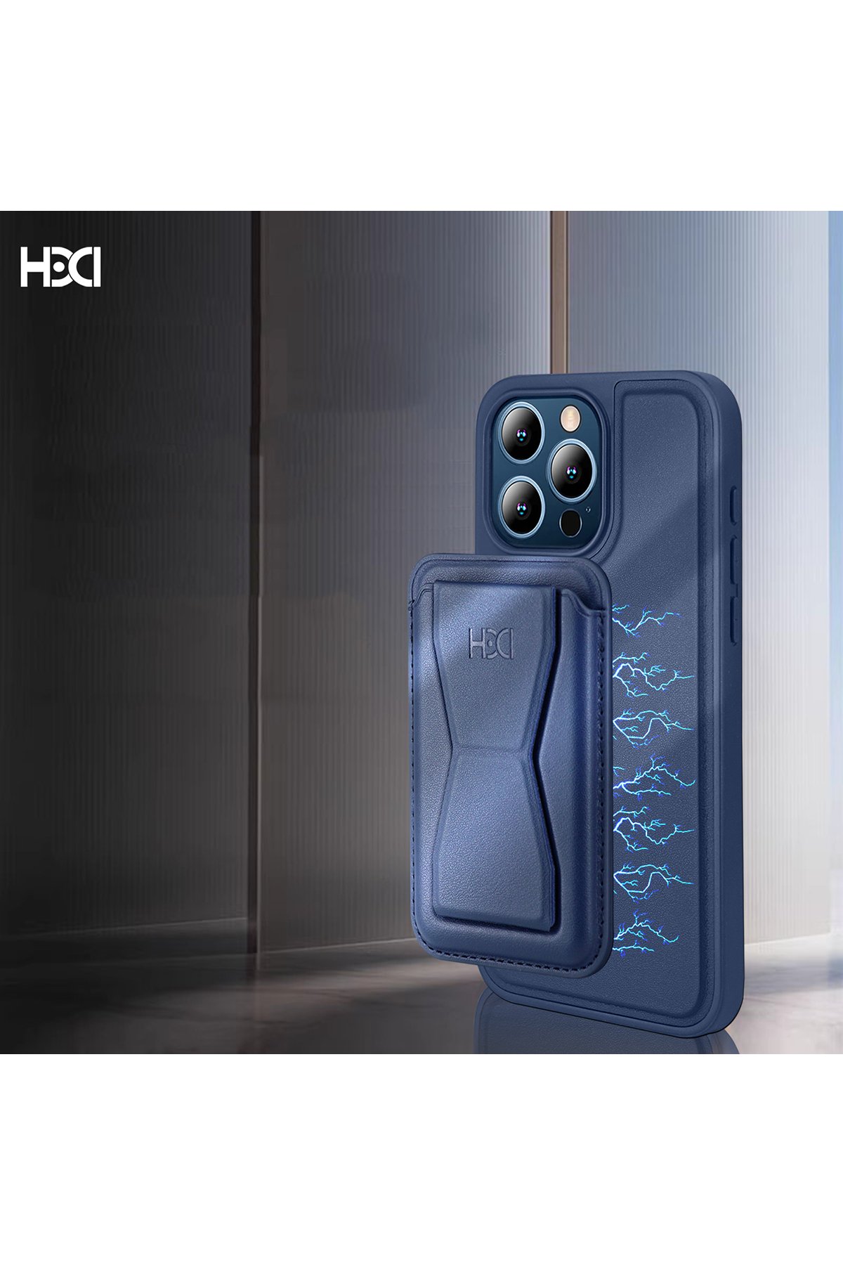 HDD iPhone 15 Pro Max Kılıf HBC-160 Almera Taşlı Kapak - Derin Mor