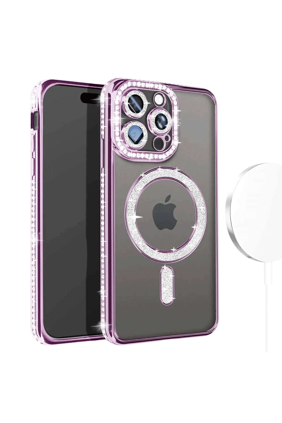 Newface iPhone 15 Pro Max Kılıf Room Magneticsafe Silikon - Lila