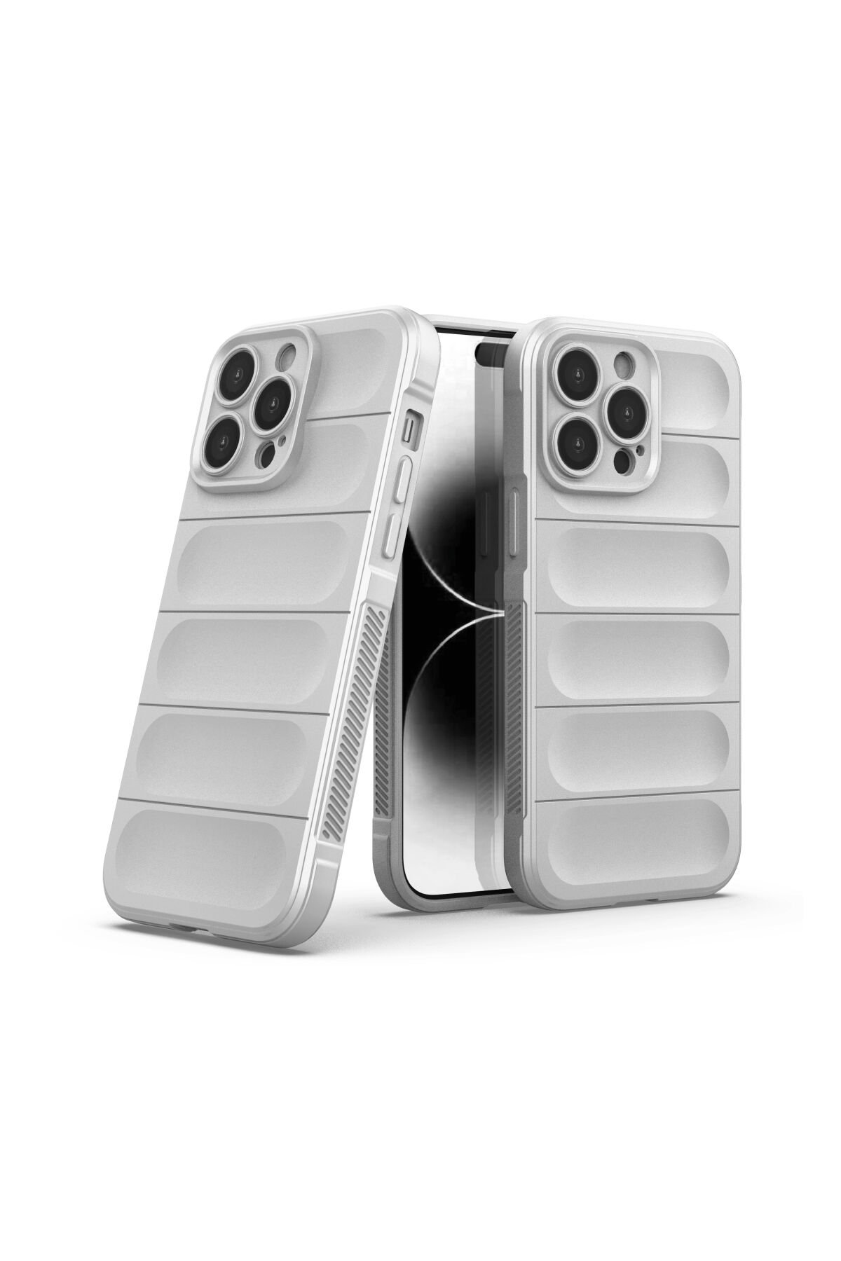 Newface iPhone 15 Pro Max Kılıf Nano içi Kadife Silikon - Gri