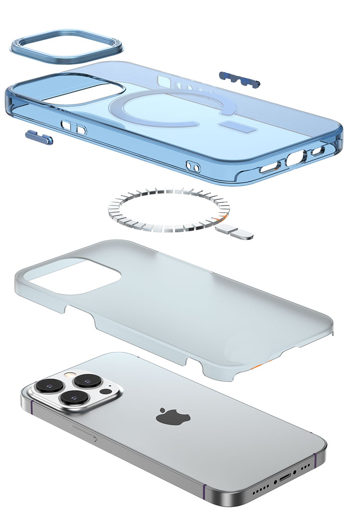 Newface iPhone 15 Pro Max Kılıf Loop Deri Silikon - Kahverengi