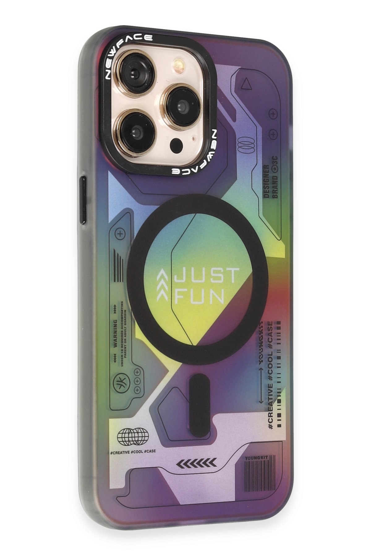 Newface iPhone 15 Pro Max Kılıf Teleskop Lens Magsafe Silikon Kapak - Titan Gri