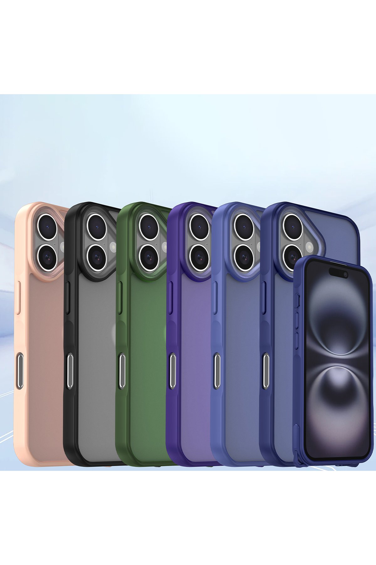 Newface iPhone 16 Kılıf Nano içi Kadife Silikon - Lacivert