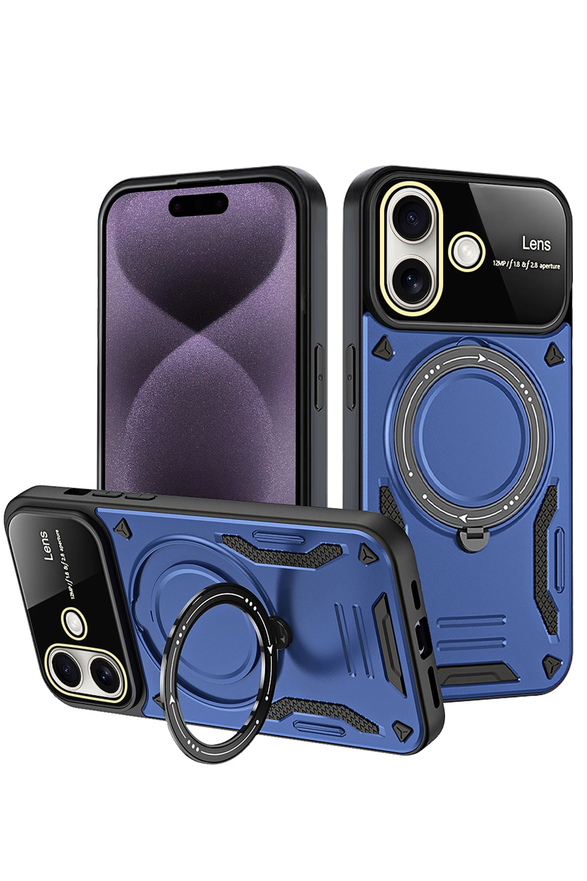 Newface iPhone 16 Kılıf Razer Lensli Silikon - Titanyum Gri