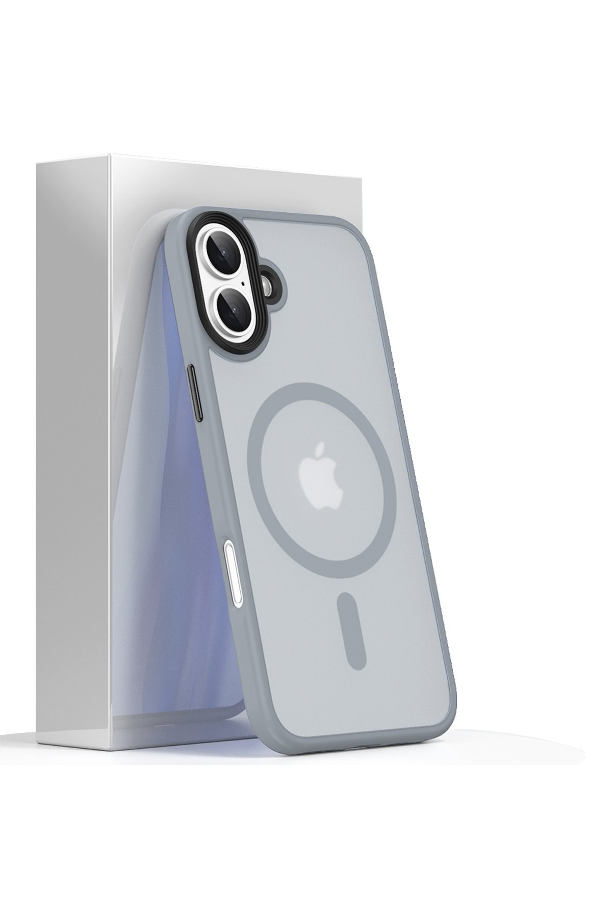 Newface iPhone 16 Kılıf Joke Simli Magneticsafe Kılıf - Lacivert