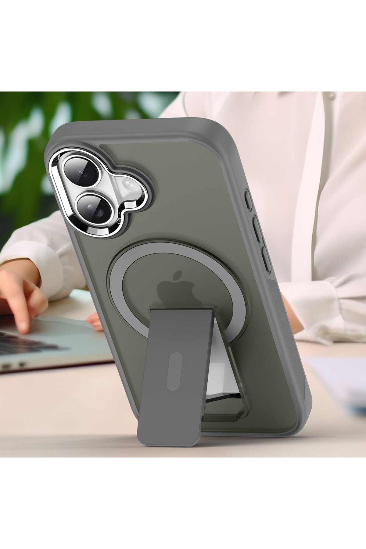 Newface iPhone 16 Plus Kılıf Boyi Magsafe Silikon Kapak - Lacivert