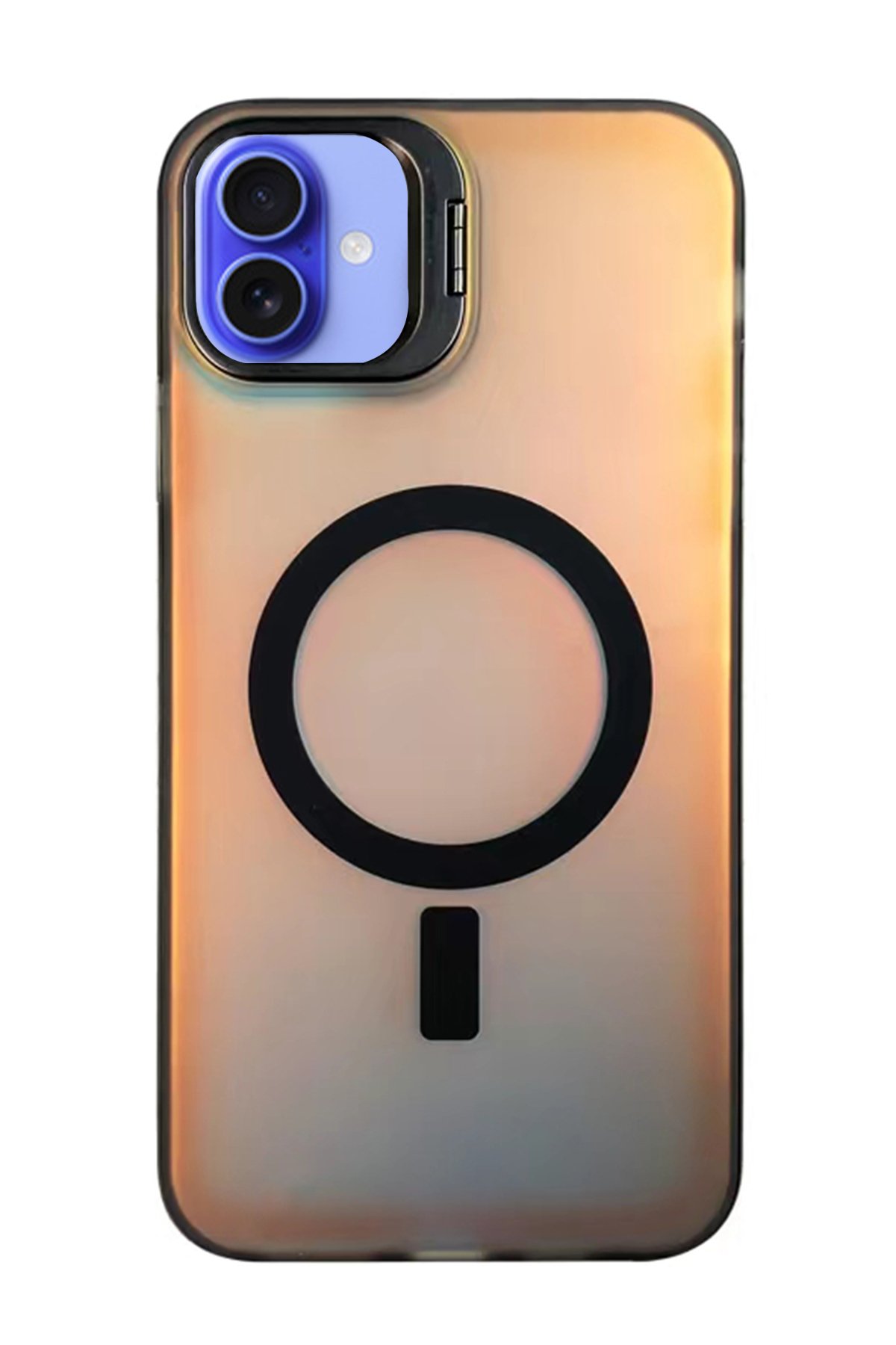 Newface iPhone 16 Kılıf Montreal Yüzüklü Silikon Kapak - Siyah