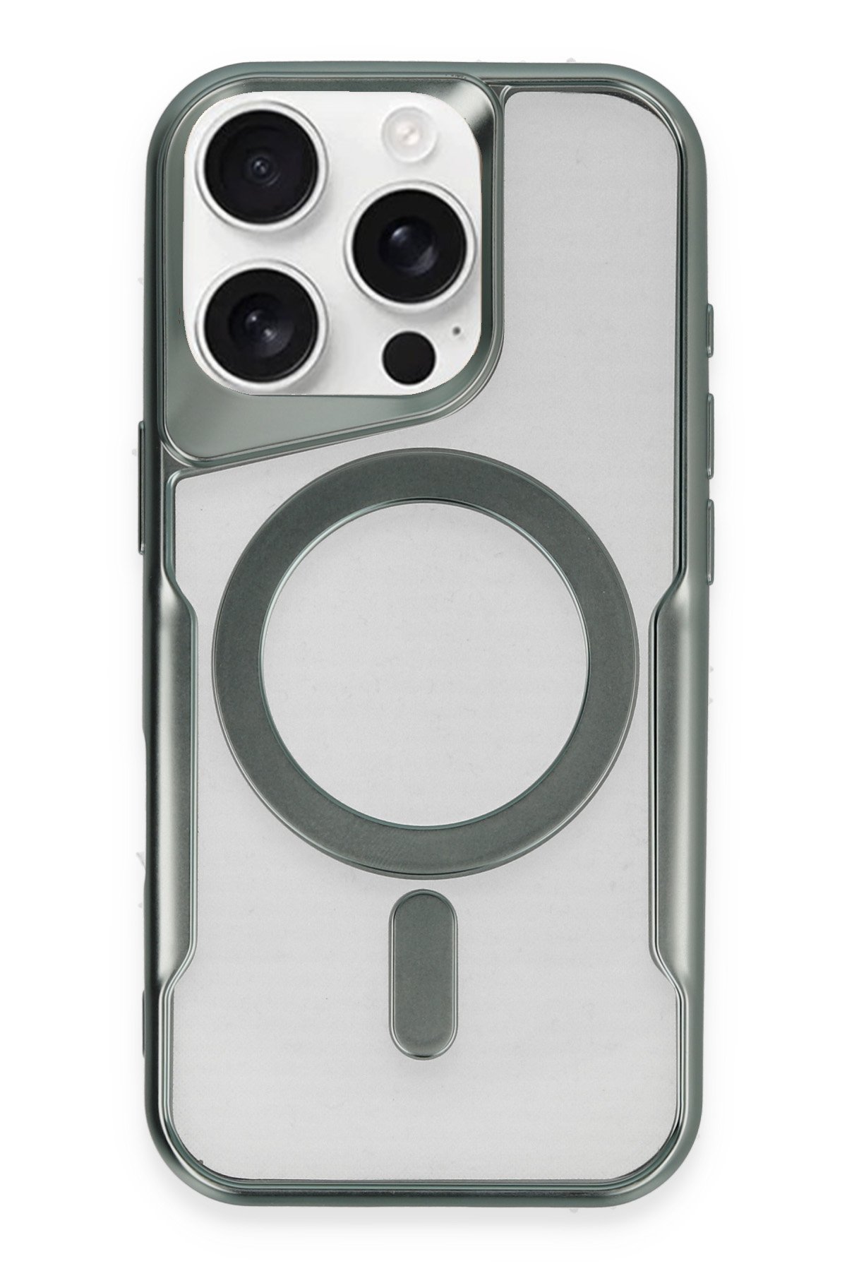 Newface iPhone 16 Pro Kılıf Joy Lens Standlı Kapak - Kırmızı
