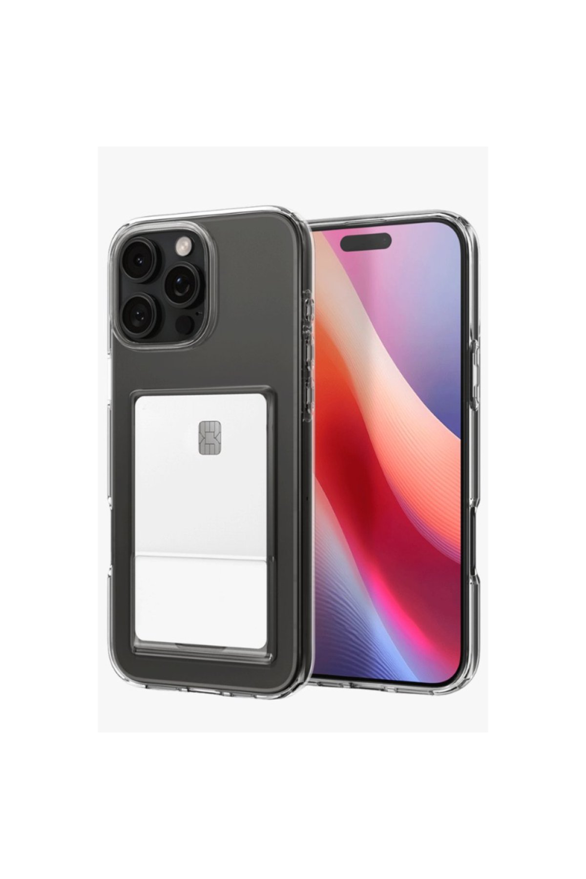 Newface iPhone 16 Pro Kılıf Zuma Kartvizitli Yüzüklü Silikon - Lila