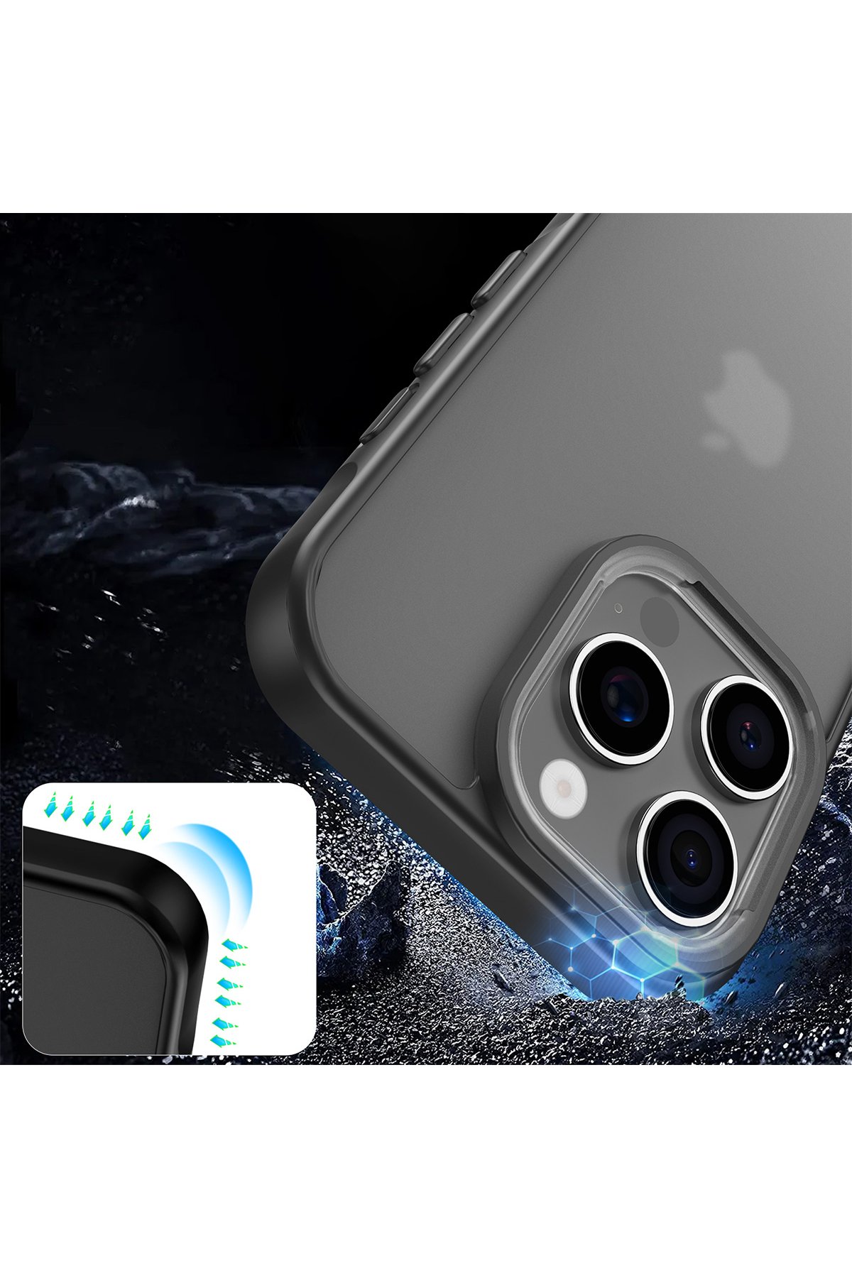Newface iPhone 16 Pro Max Kılıf Pars Lens Yüzüklü Silikon - Kırmızı