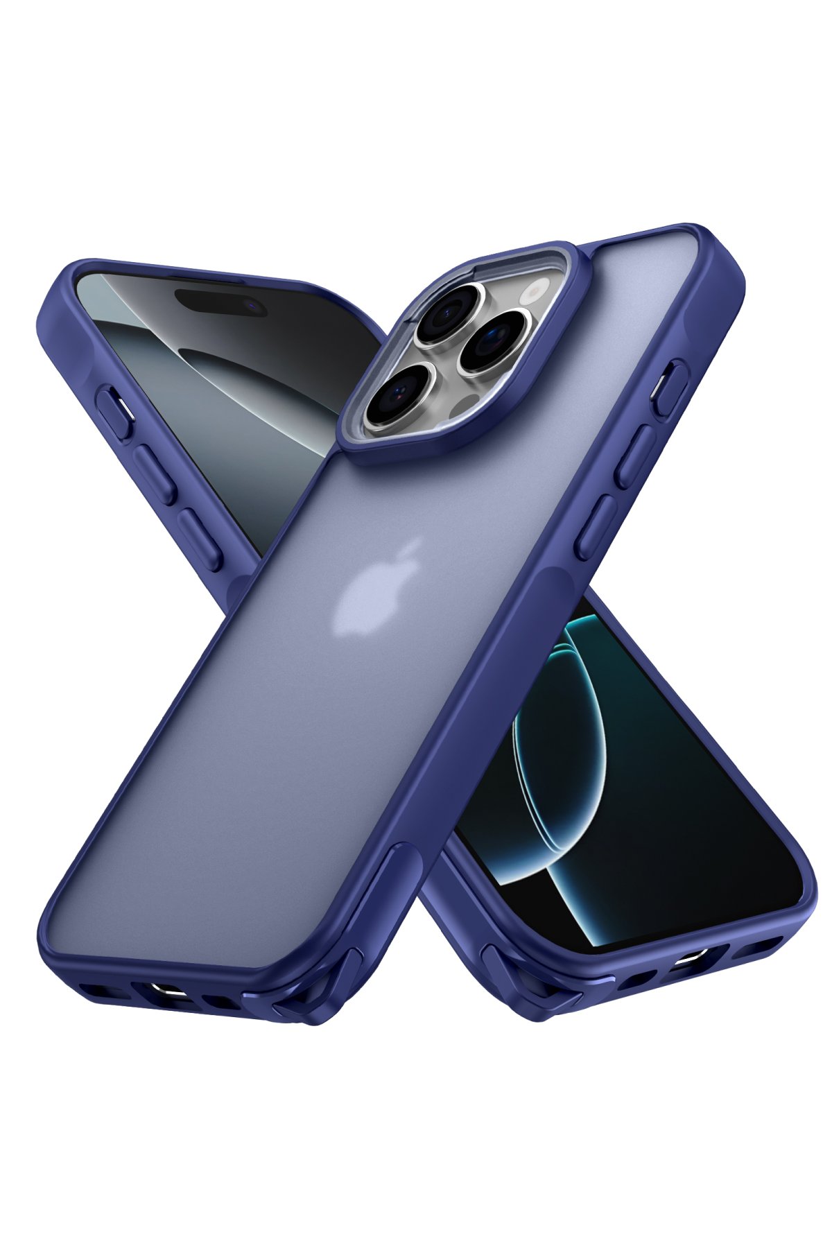 Newface iPhone 16 Pro Max Kılıf Joke Simli Magneticsafe Kılıf - Lacivert