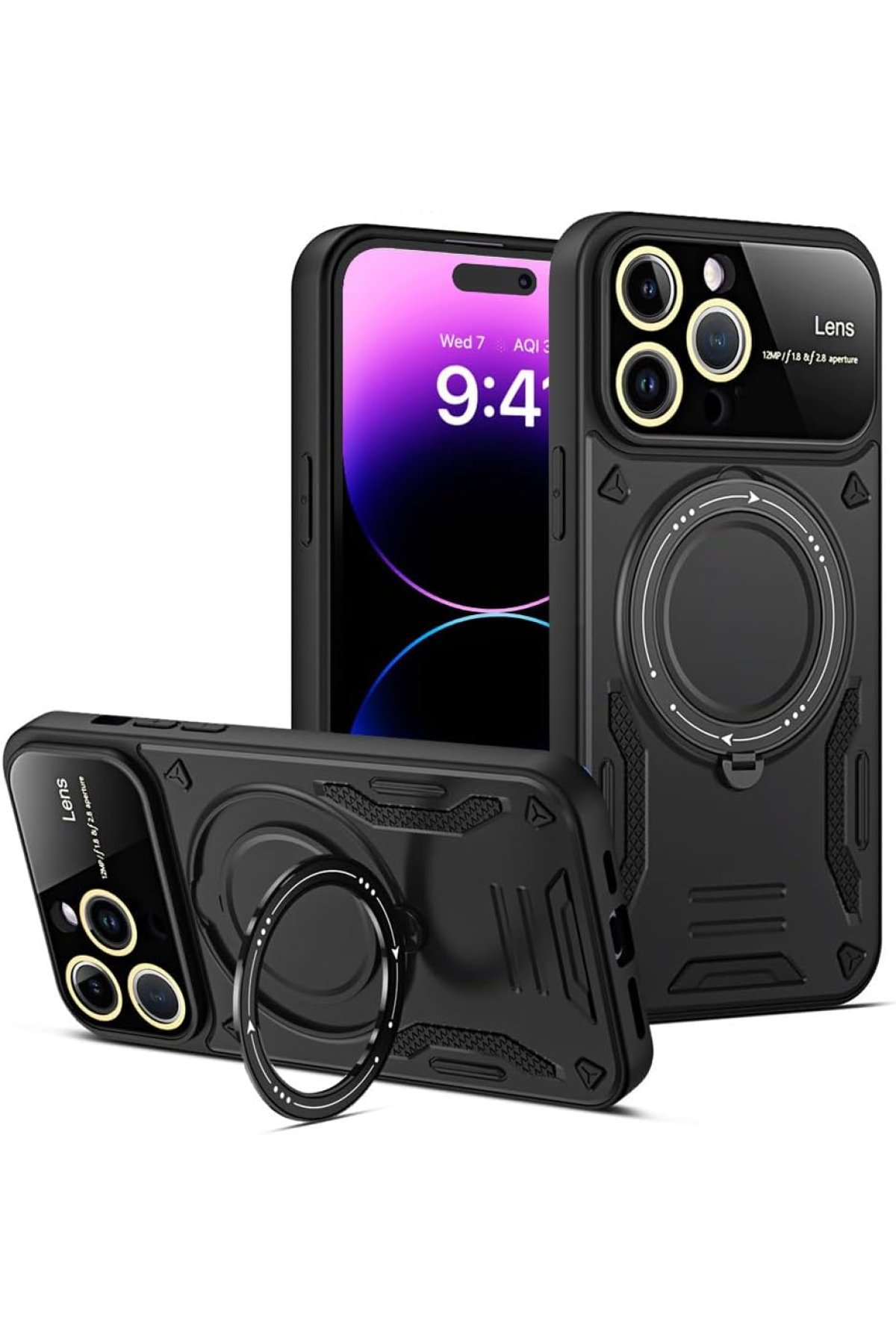Newface iPhone 16 Pro Max Kılıf Razer Lensli Silikon - Gümüş