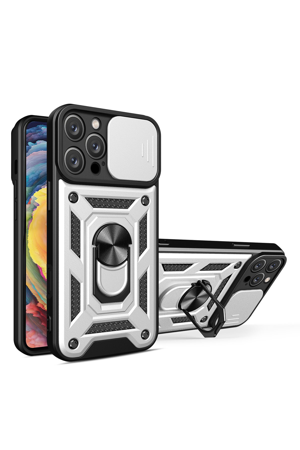 Newface iPhone 16 Pro Max Kılıf Joke Simli Magneticsafe Kılıf - Mavi