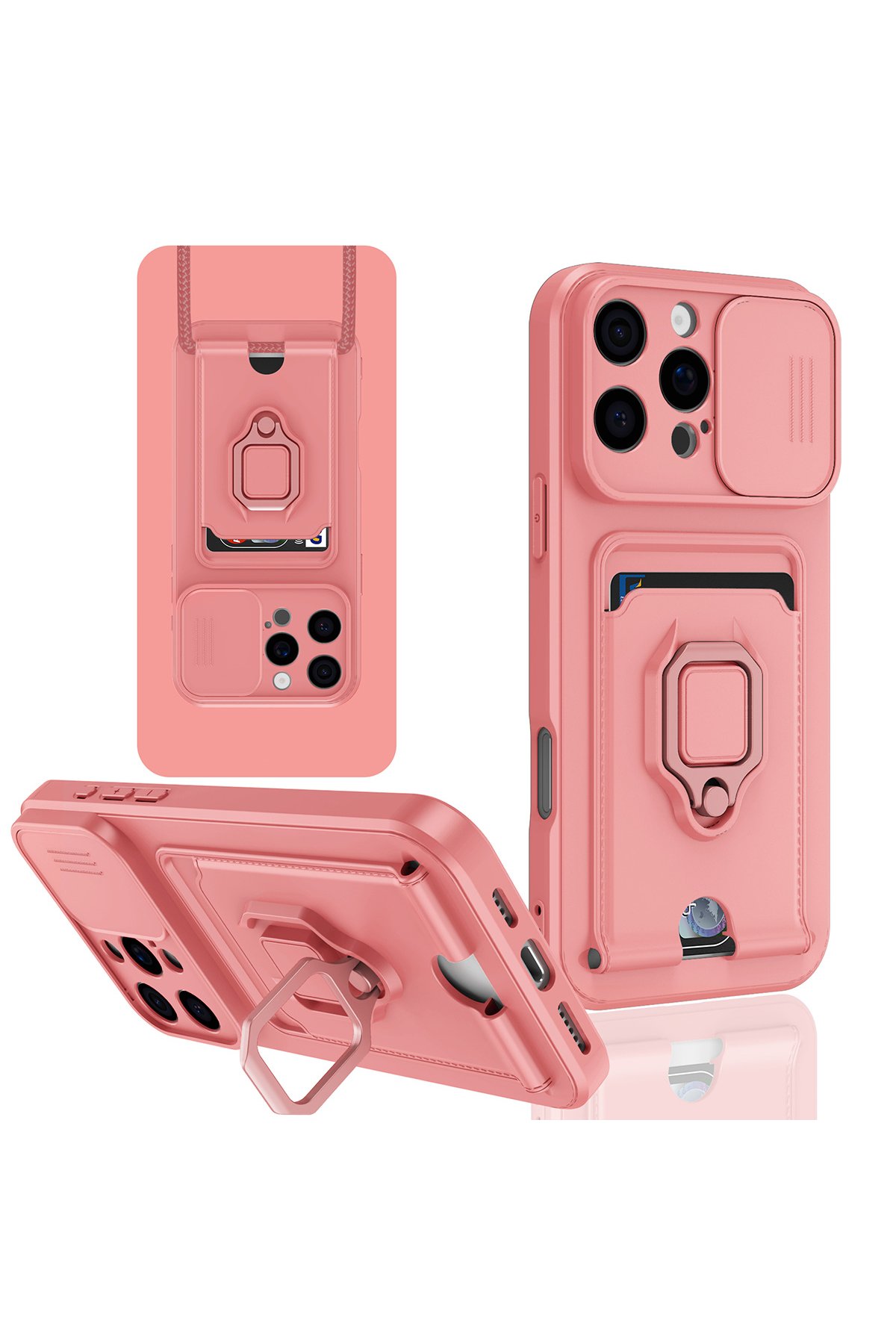 Newface iPhone 16 Pro Max Kılıf Kart Şeffaf Silikon - Şeffaf