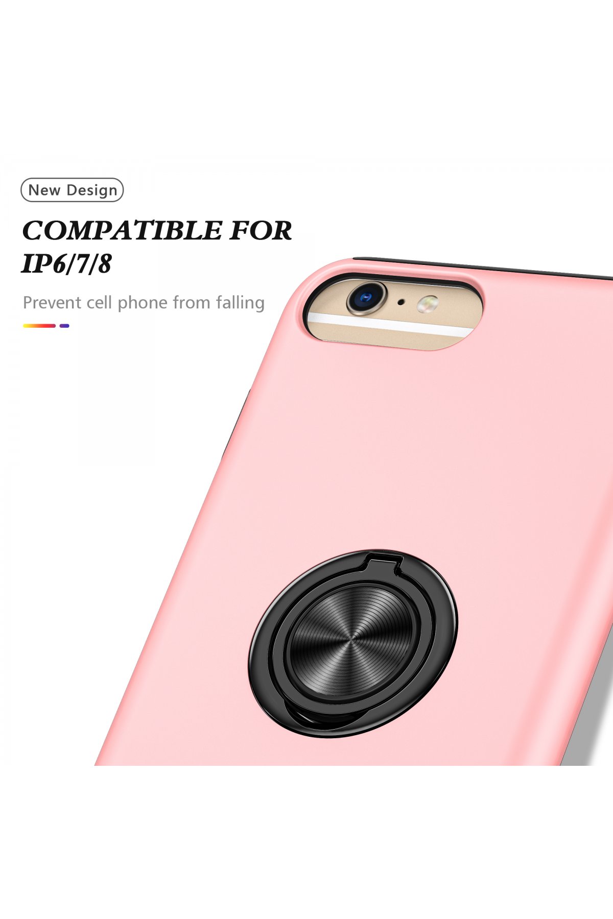 Newface iPhone 6 Plus Kılıf Sofya Yüzüklü Silikon Kapak - Gümüş
