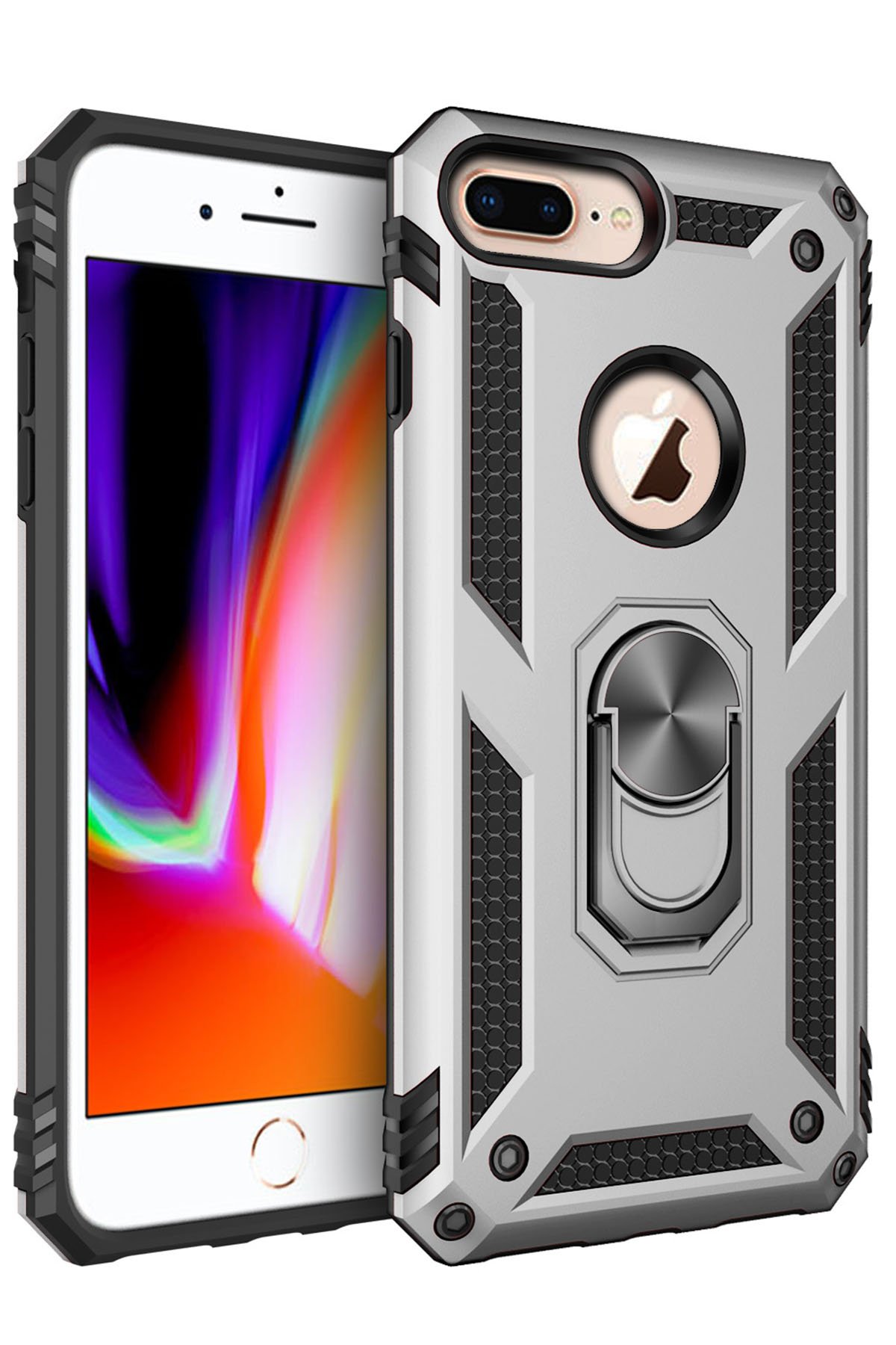Newface iPhone 6 Plus Kılıf Nano içi Kadife Silikon - Gri