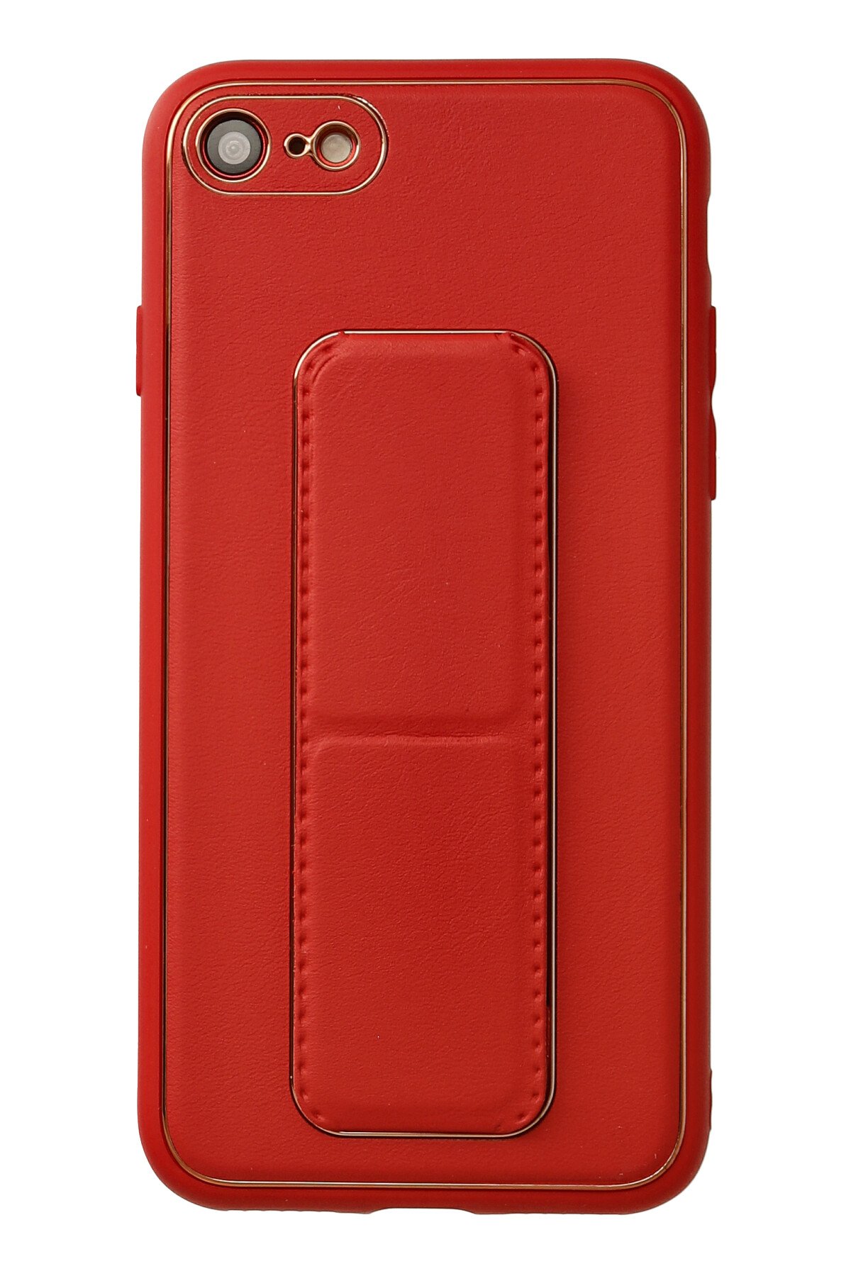 Newface iPhone 7 Kılıf Zuma Kartvizitli Yüzüklü Silikon - Kırmızı