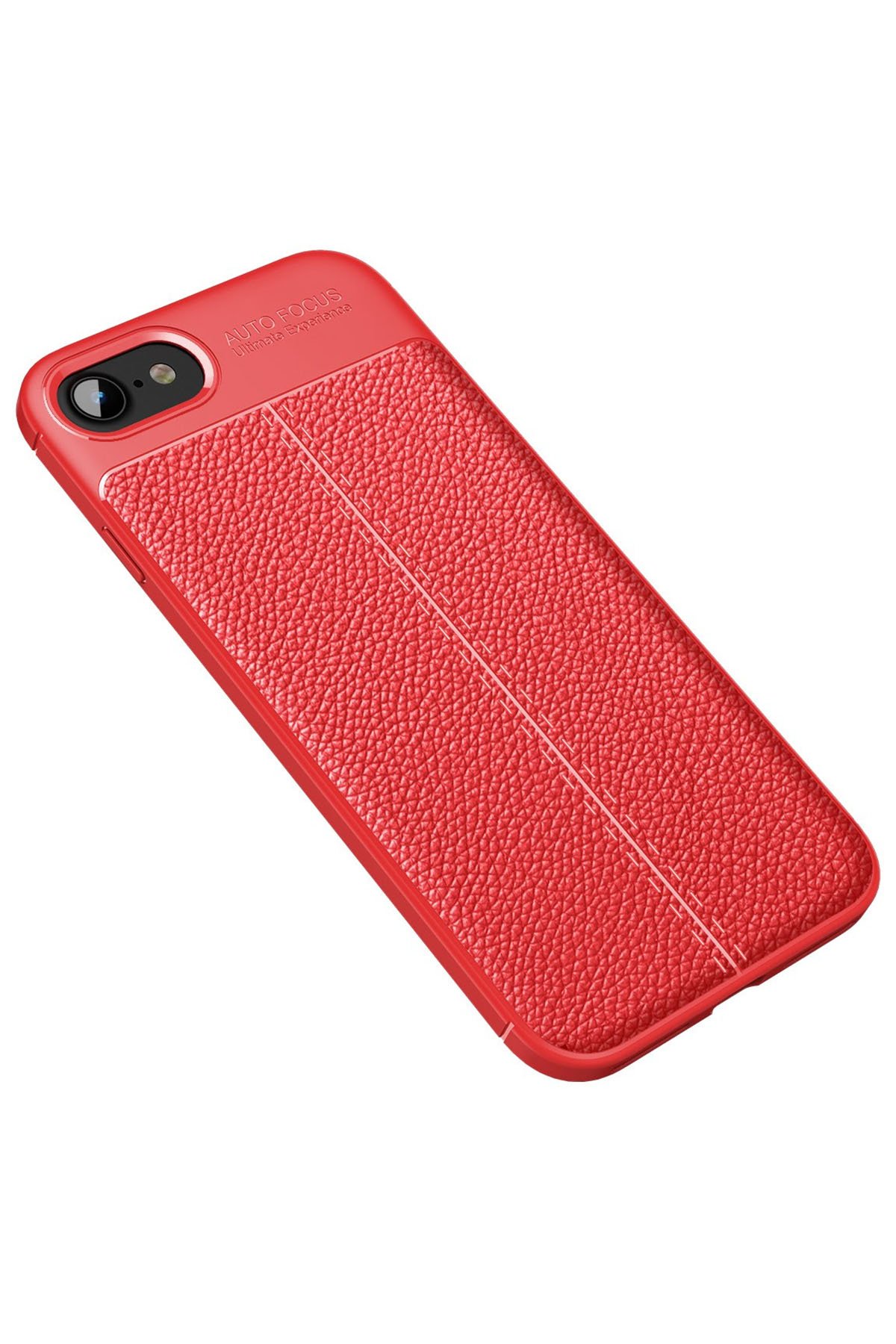 Newface iPhone SE 2020 Kılıf Pars Lens Yüzüklü Silikon - Kırmızı