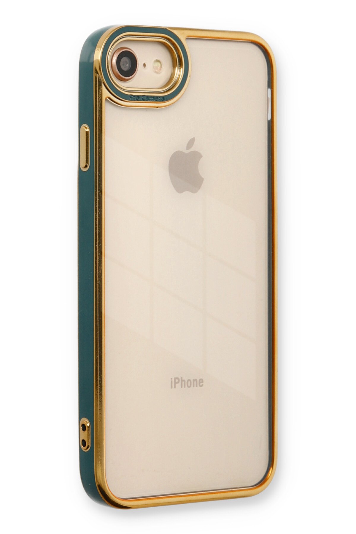 Newface iPhone SE 2020 Kılıf Simli Yüzüklü Silikon - Yeşil