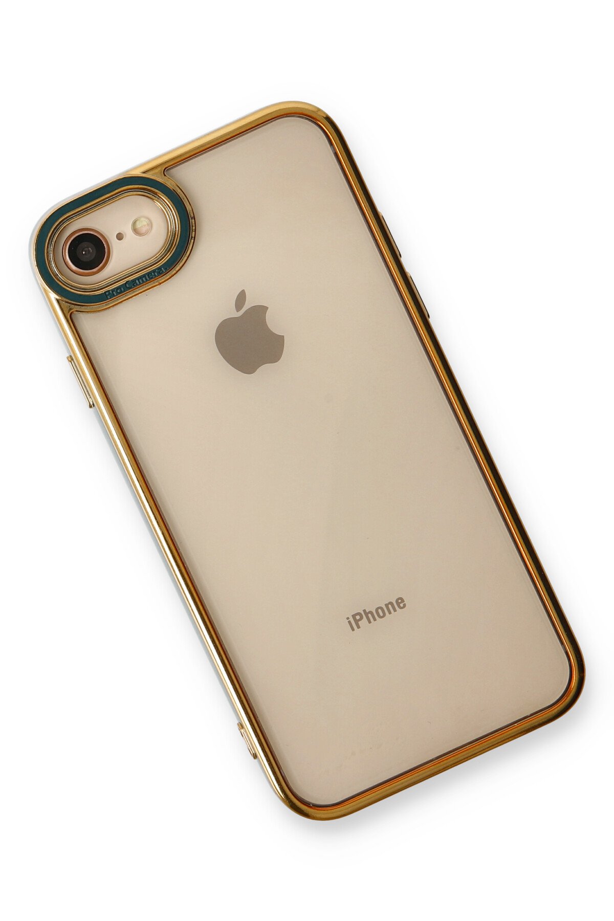 Newface iPhone SE 2020 Kılıf Simli Yüzüklü Silikon - Yeşil