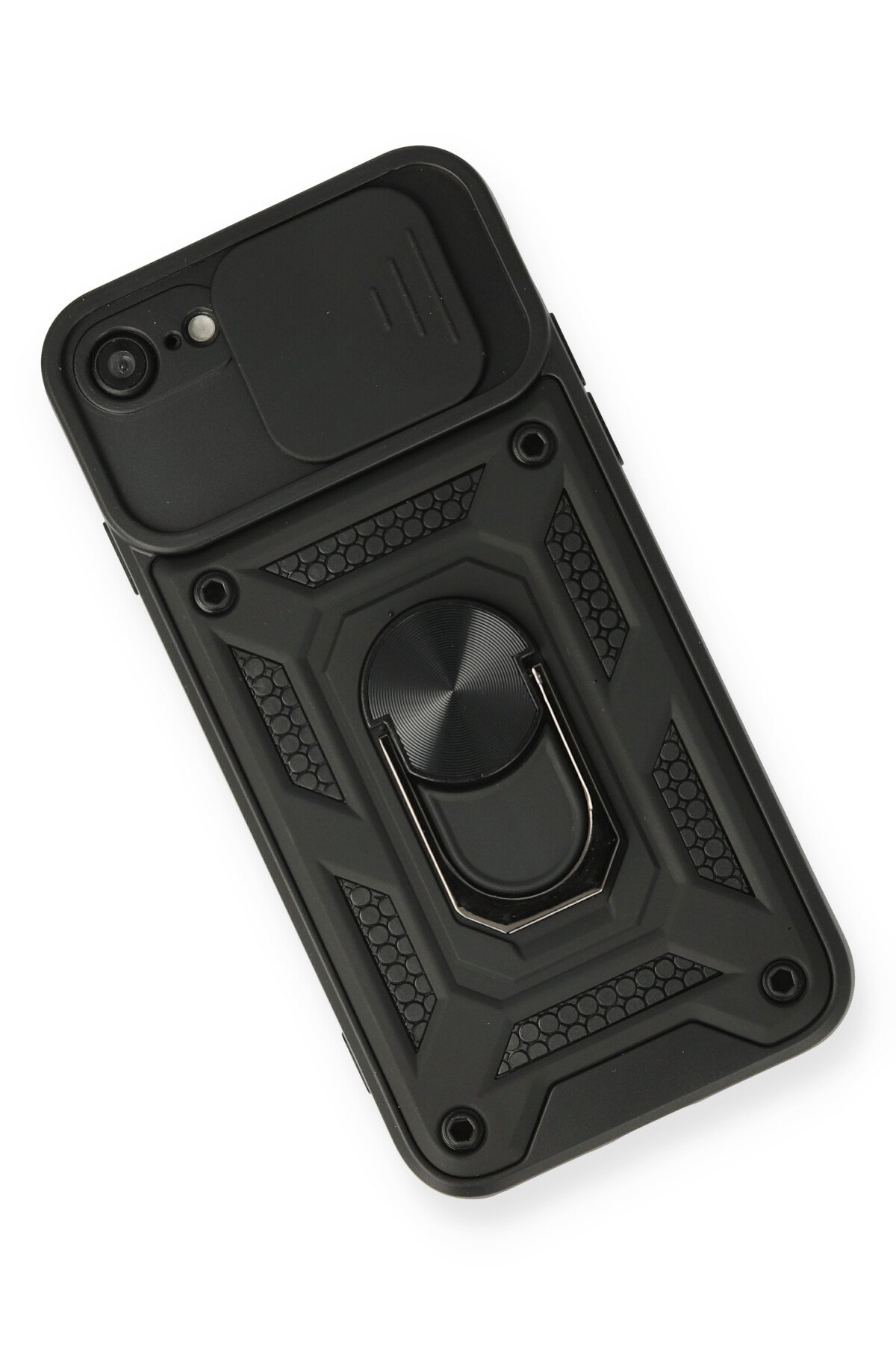 Newface iPhone SE 2020 Kılıf Palm Buzlu Kamera Sürgülü Silikon - Kırmızı