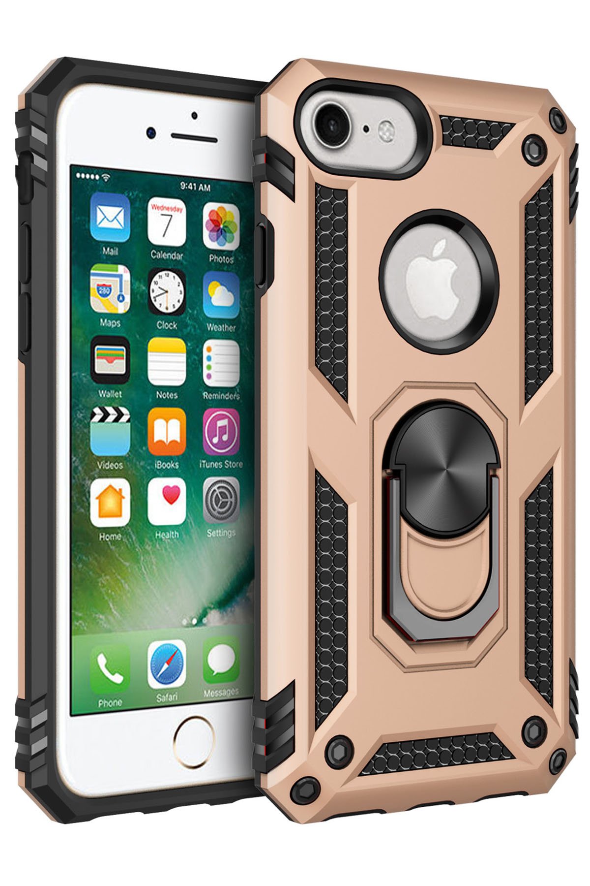 Newface iPhone 7 Kılıf Coco Karbon Silikon - Siyah