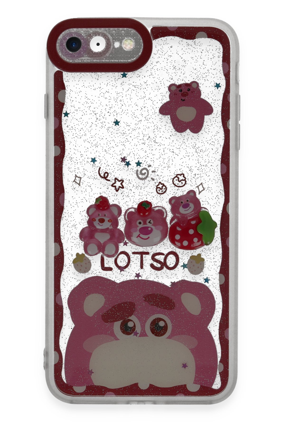 Newface iPhone 7 Kılıf Coco Karbon Silikon - Kırmızı