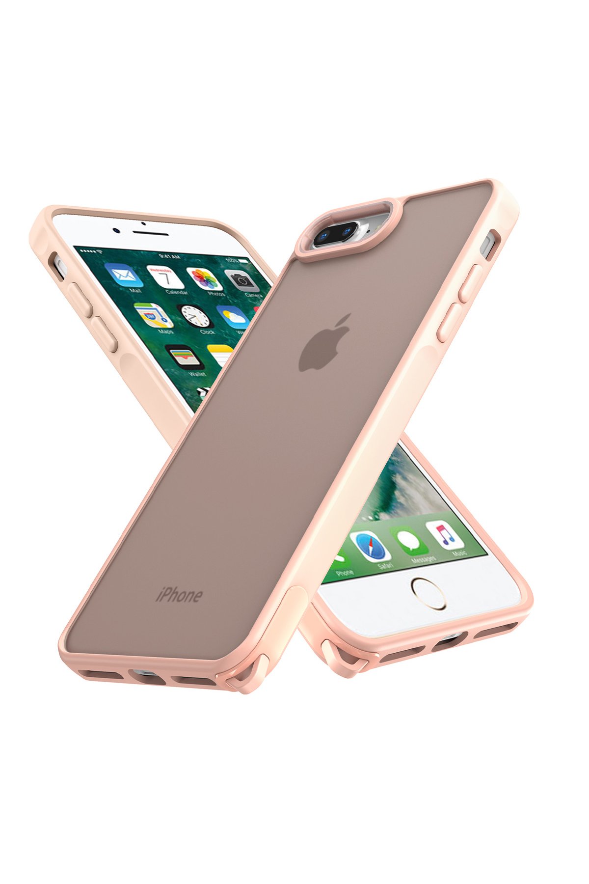 Newface iPhone 7 Plus Kılıf Lansman Glass Kapak - Koyu Yeşil