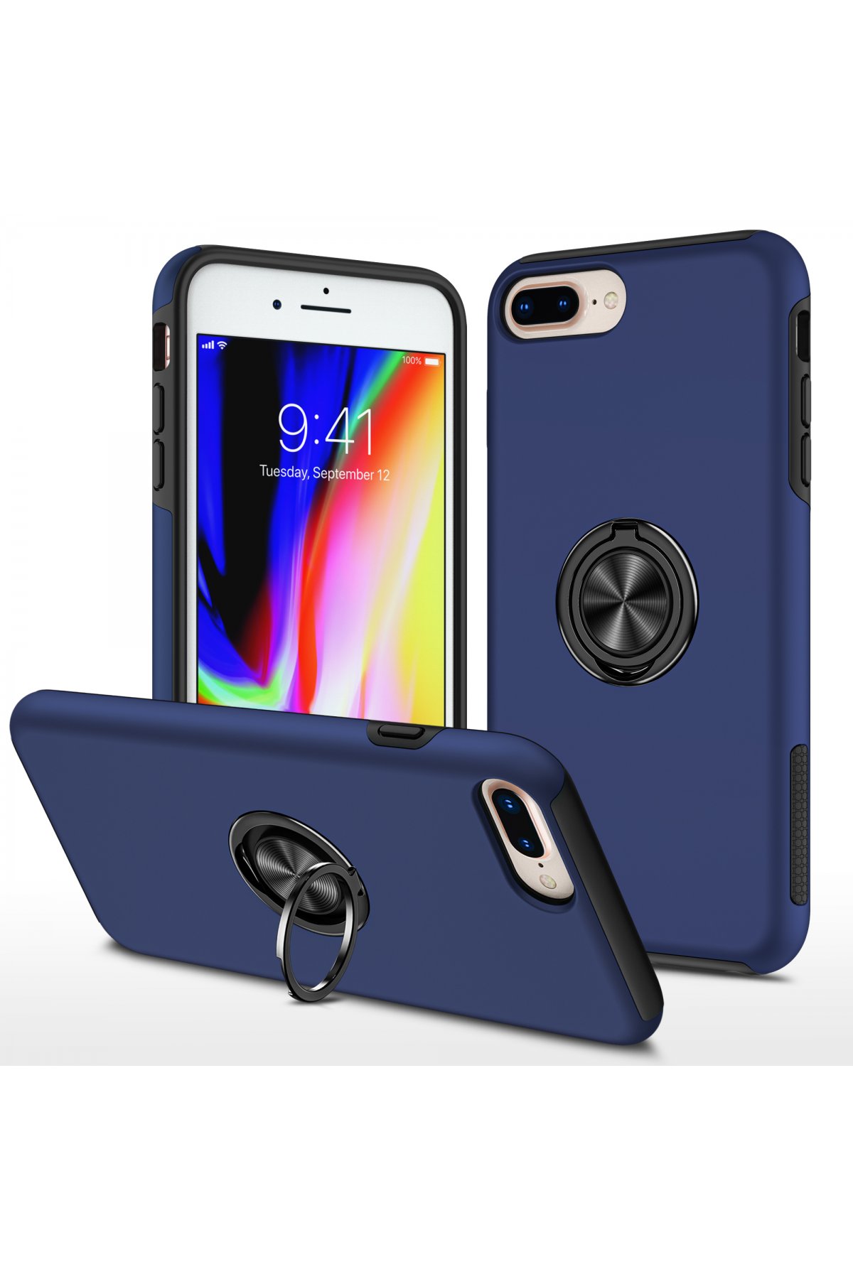 Newface iPhone 7 Plus Kılıf Nano içi Kadife Silikon - Mavi