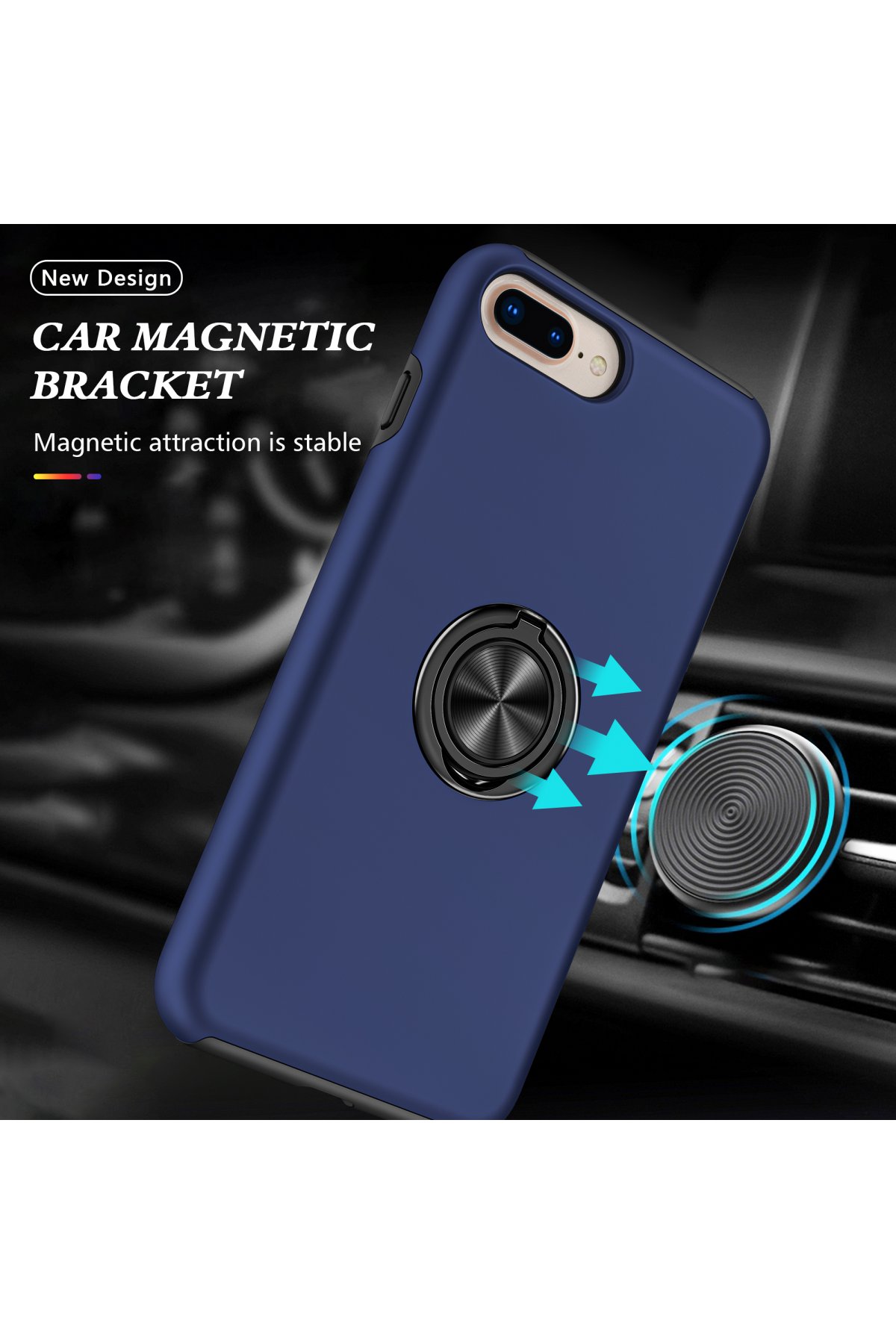 Newface iPhone 7 Plus Kılıf Nano içi Kadife Silikon - Mavi