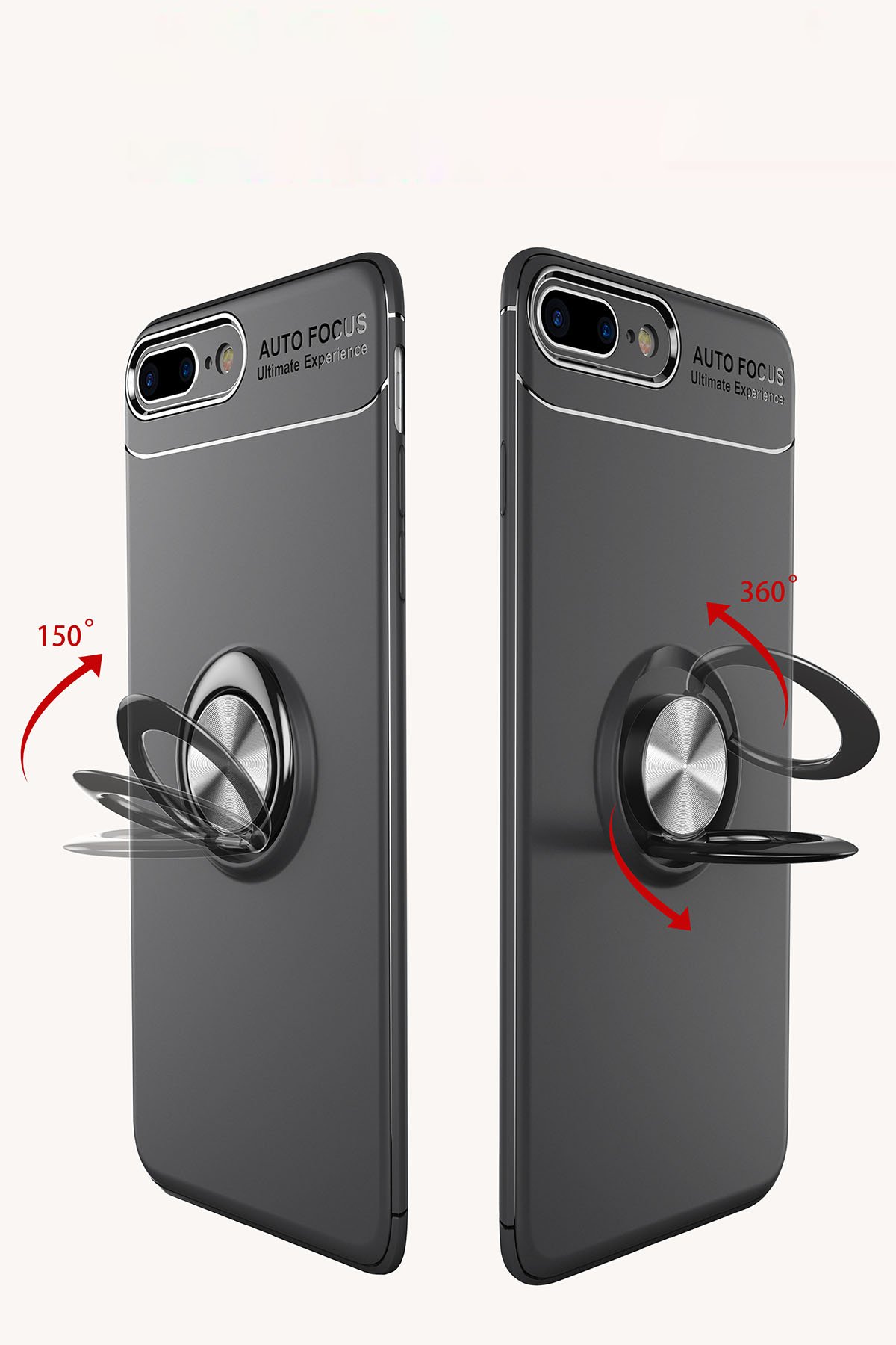 Newface iPhone 7 Plus Kılıf Nano içi Kadife Silikon - Siyah